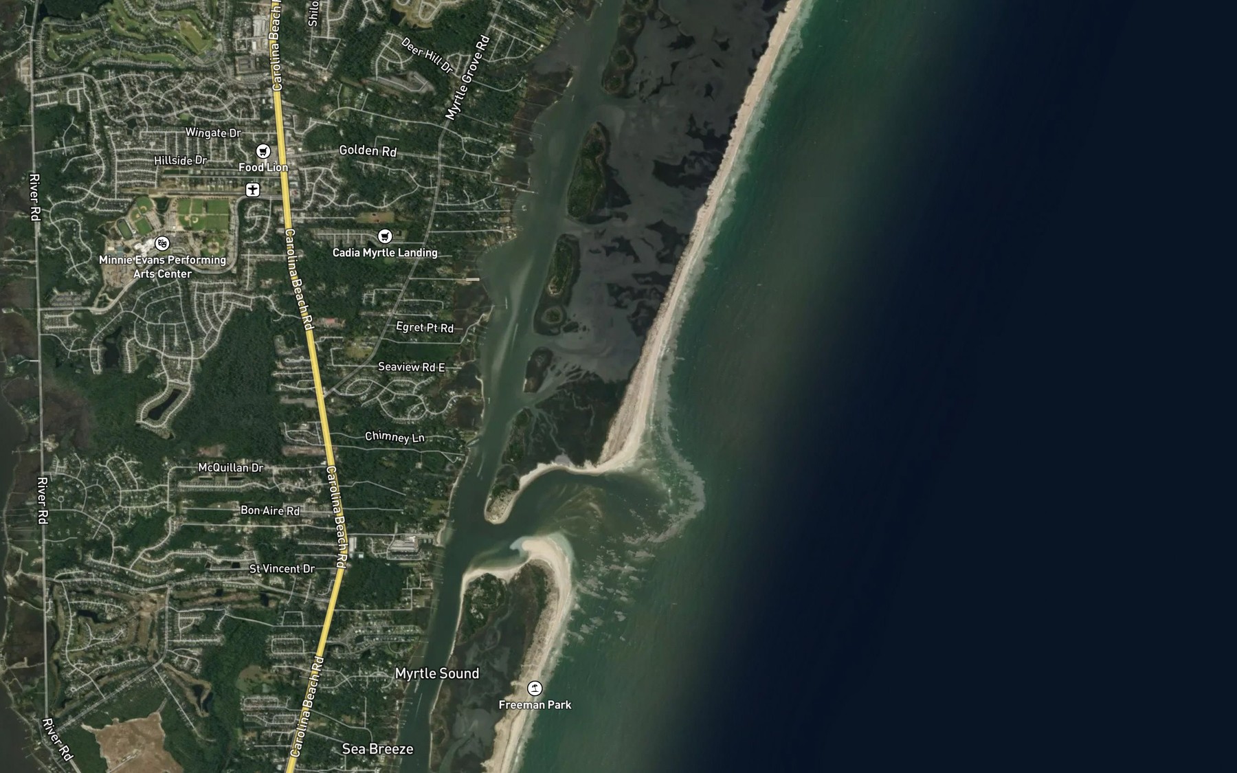Satellite map of the Dick Bay