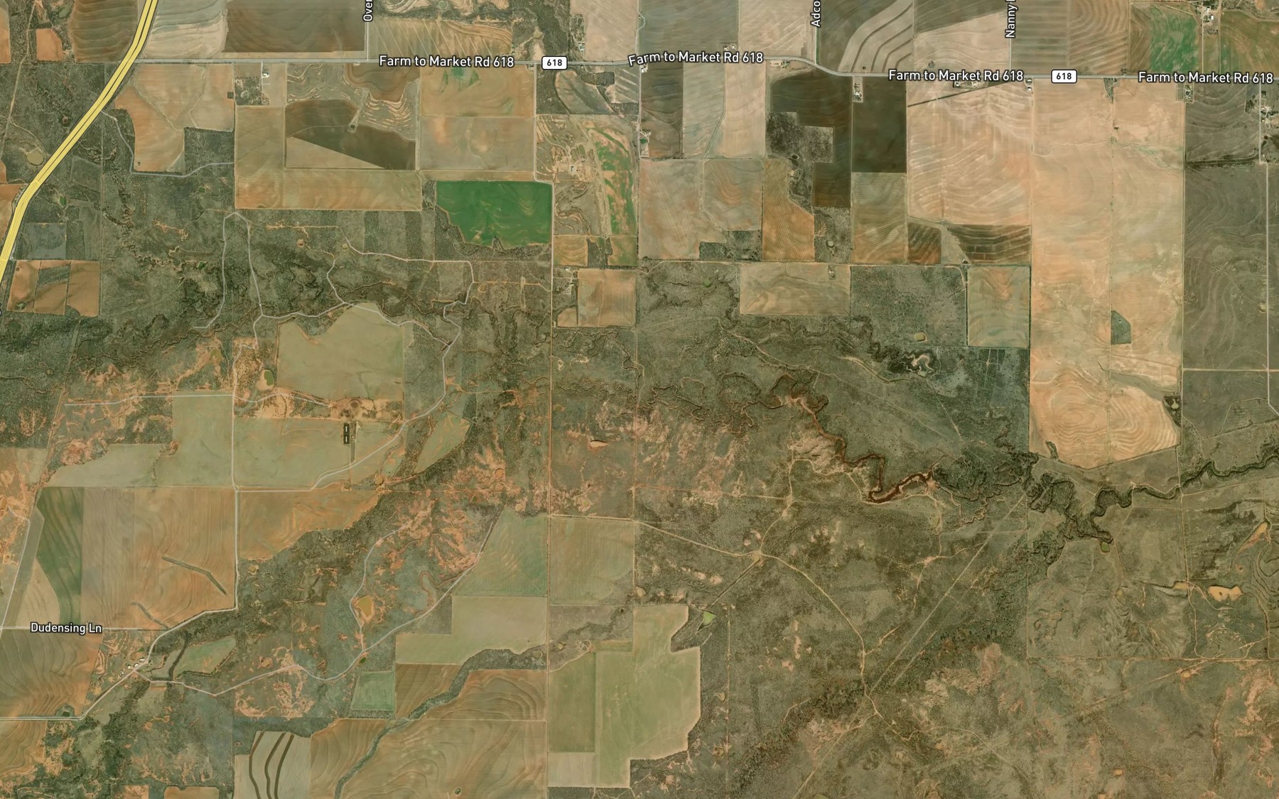 Satellite map of the Stink Creek