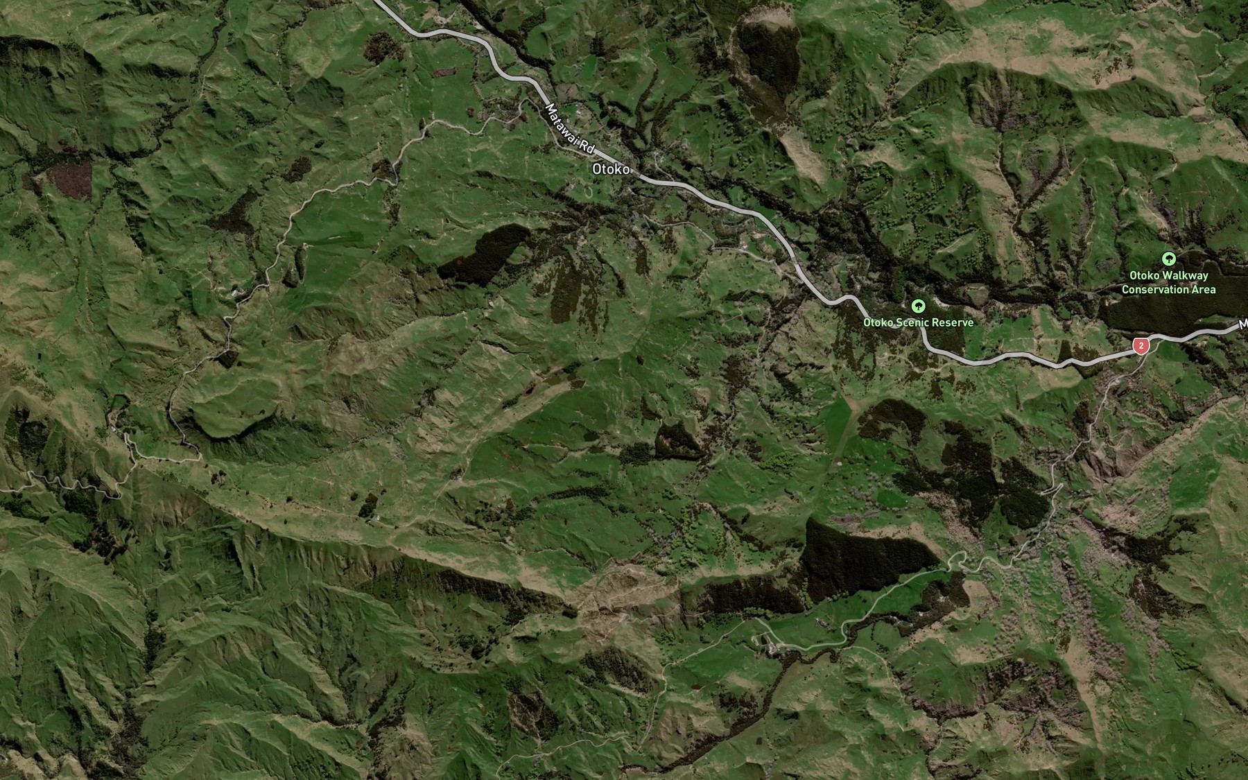 Satellite map of the Coal Stream (Gold Creek)