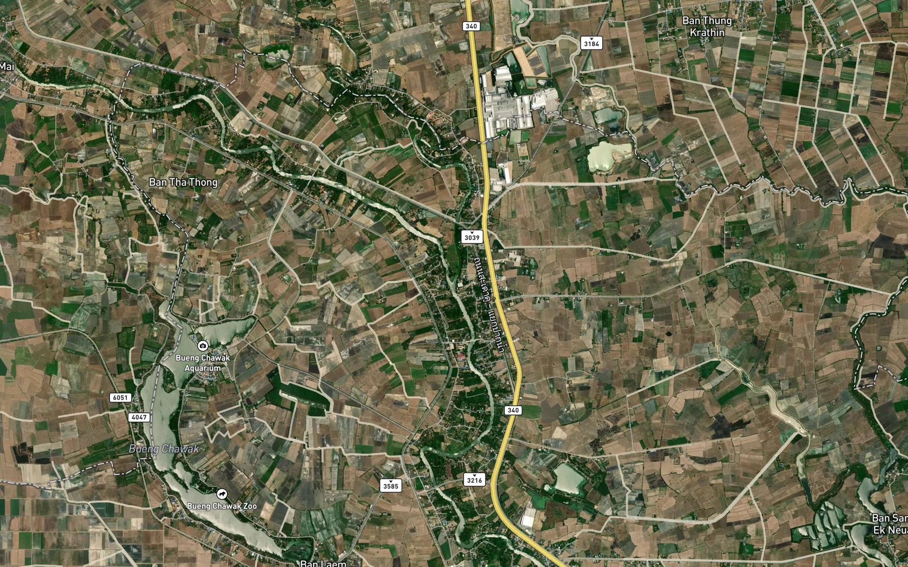 Satellite map of the Khlong Tham Khe