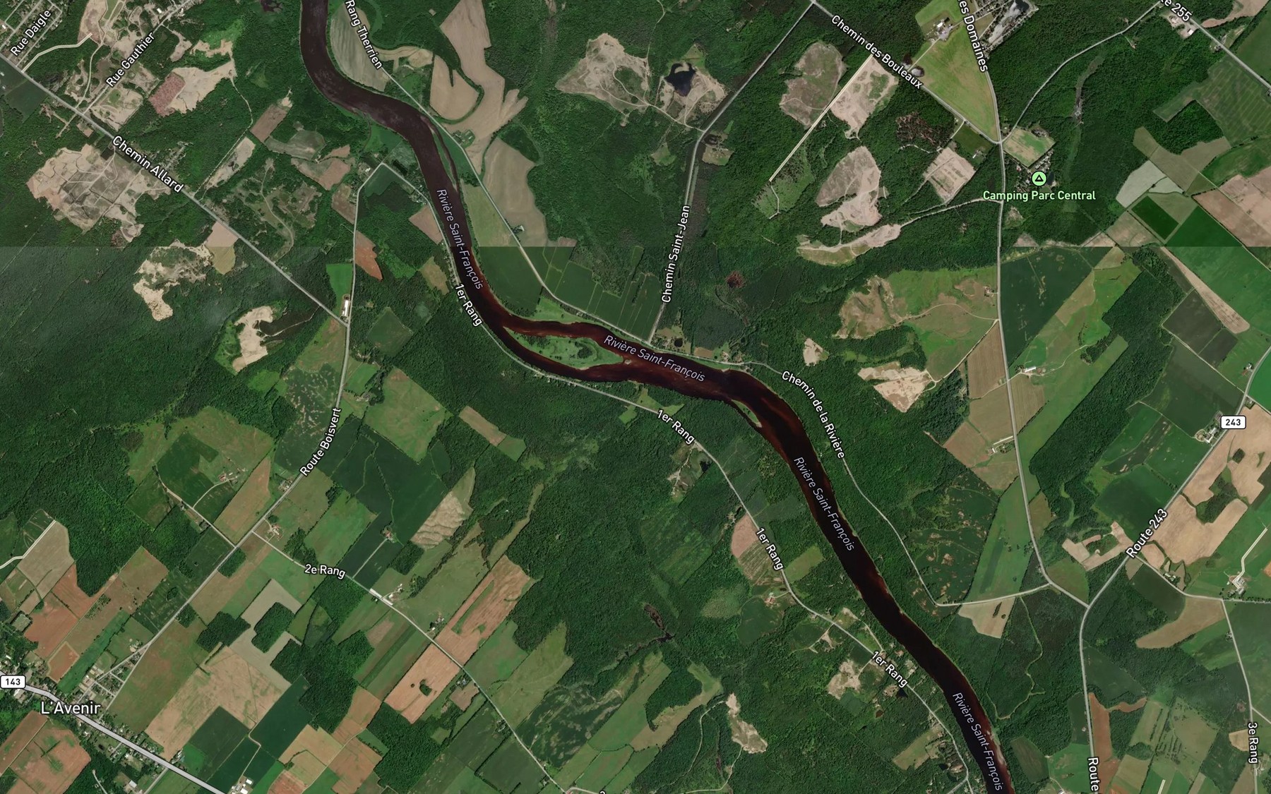 Satellite map of the Ruisseau Poirier