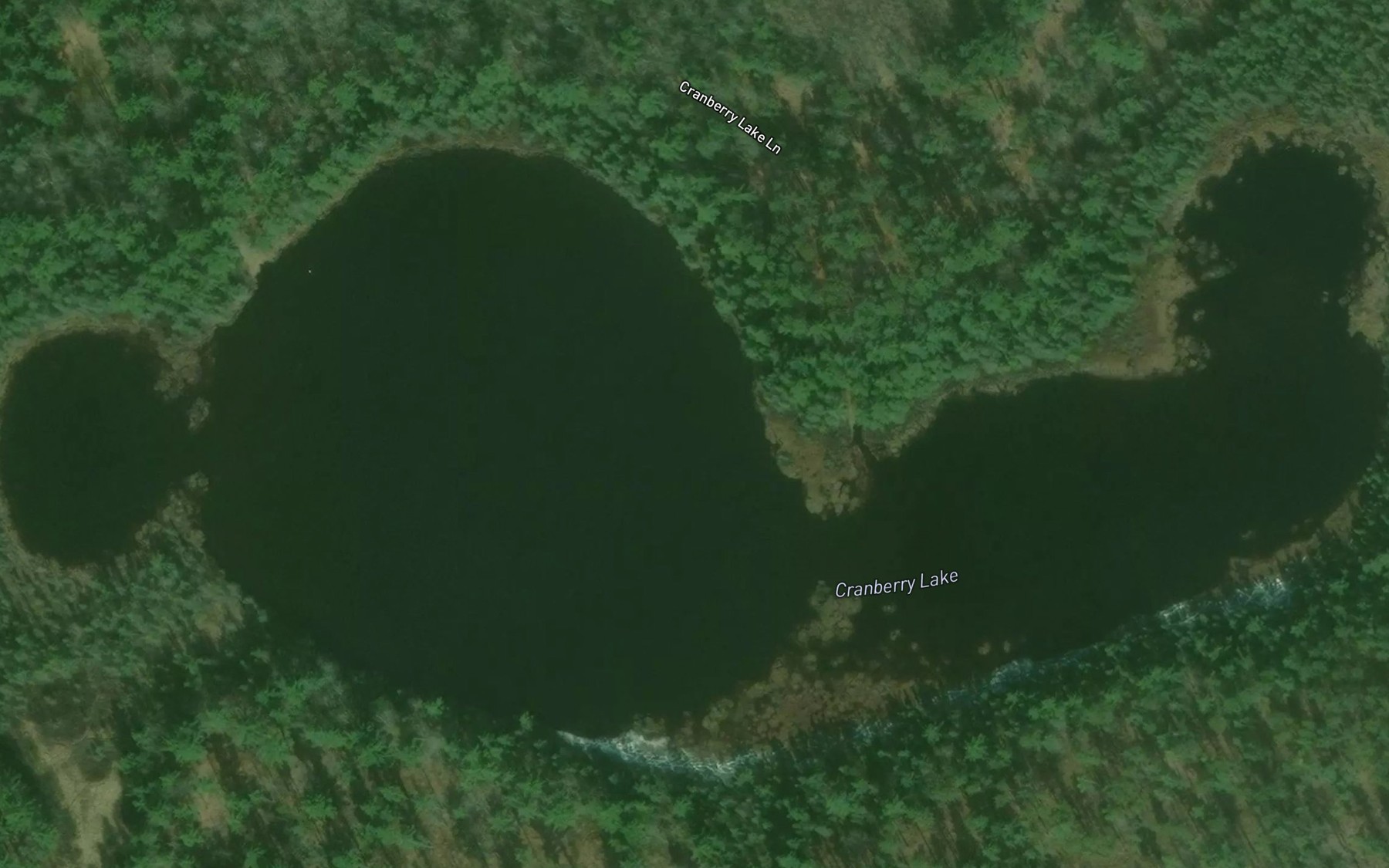 Satellite map of the Cranberry Lake