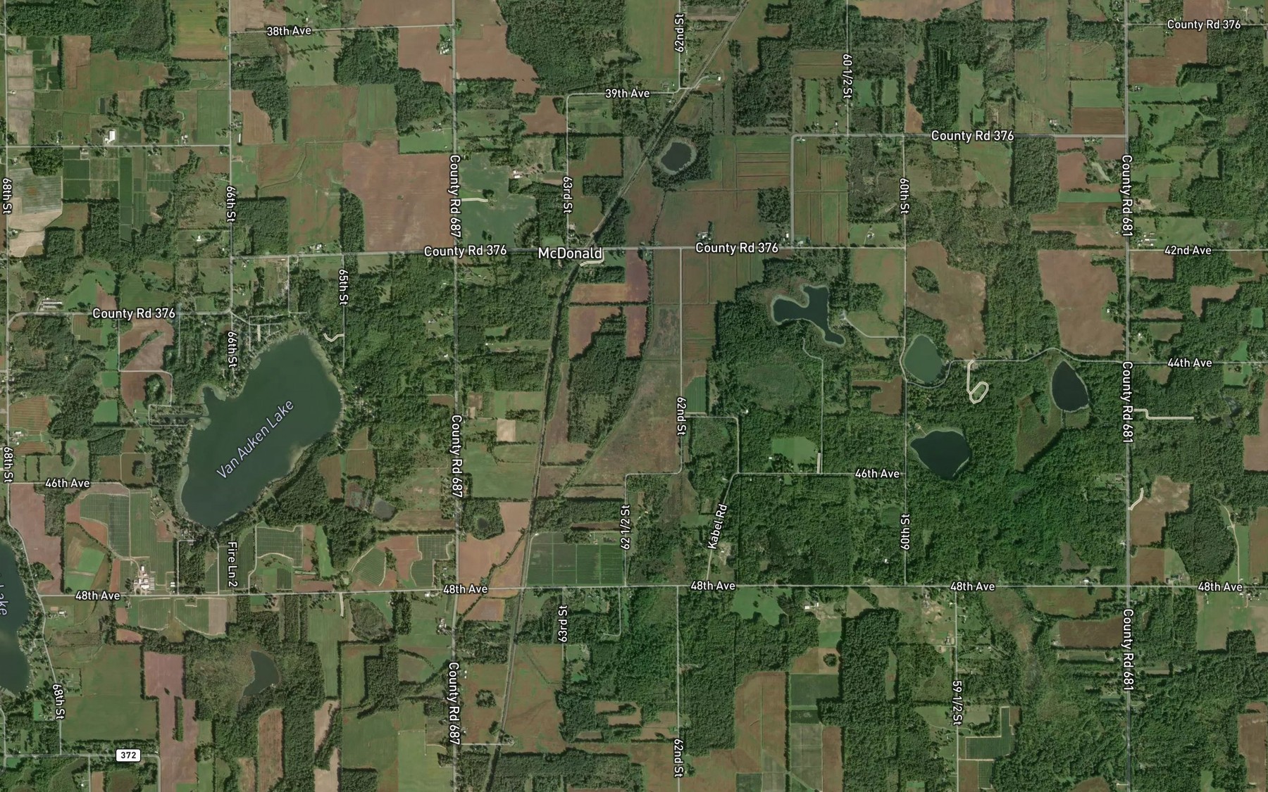 Satellite map of the Mud Lake Drain