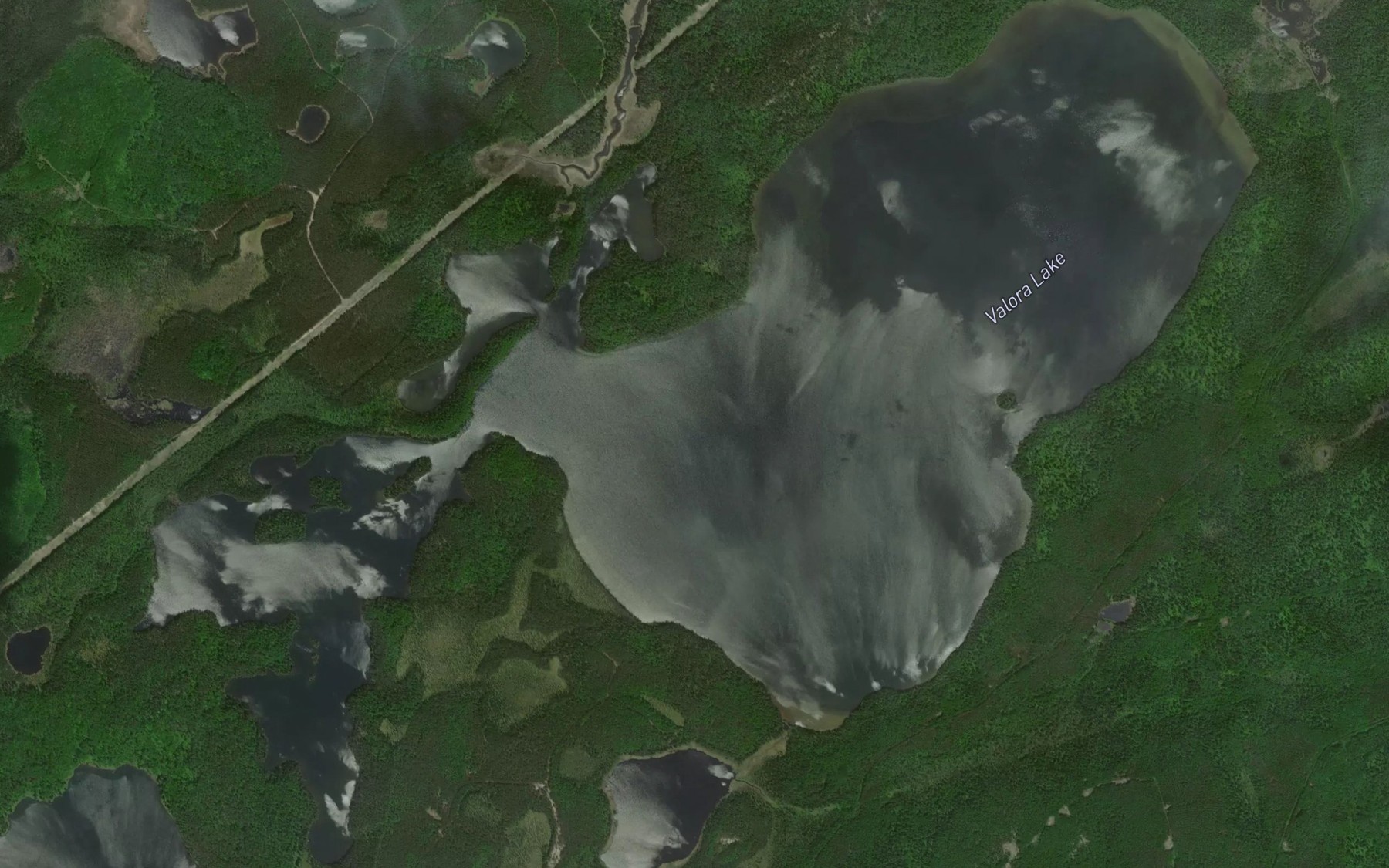 Satellite map of the Valora Lake