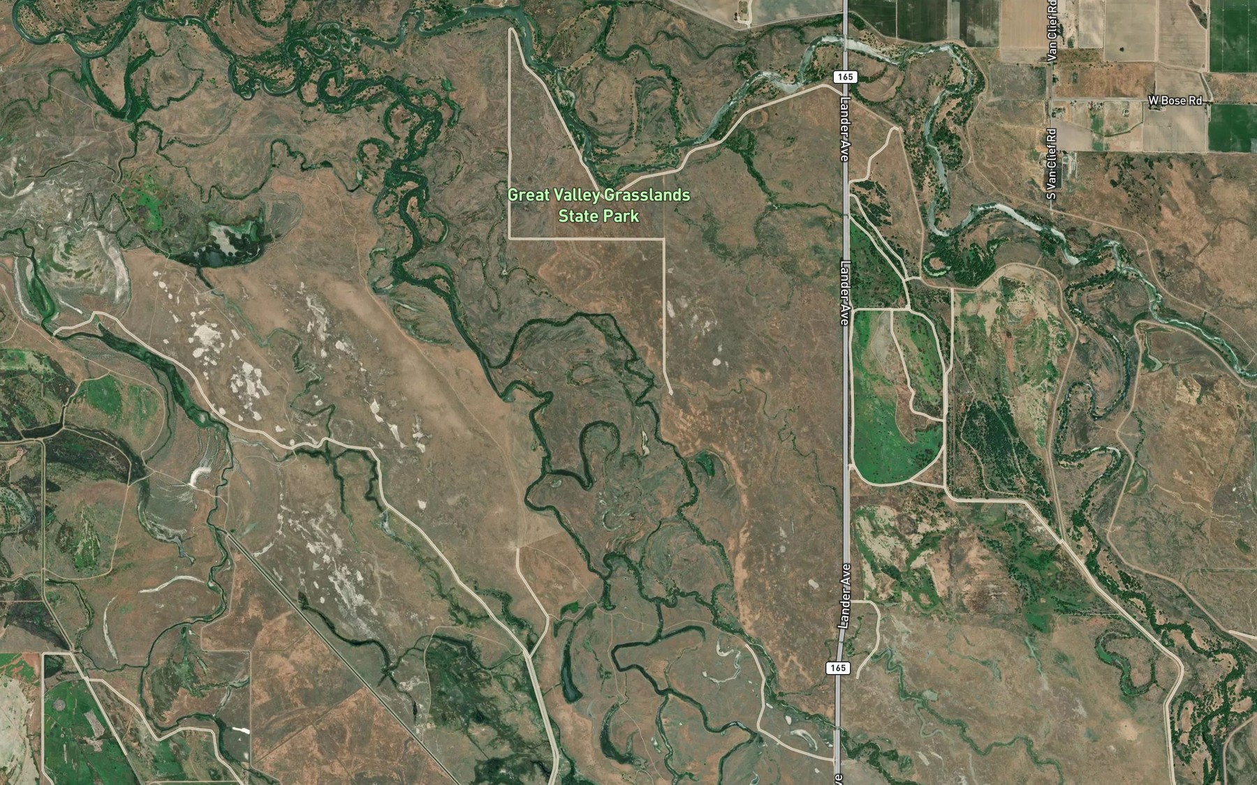 Satellite map of the East Branch Salt Slough