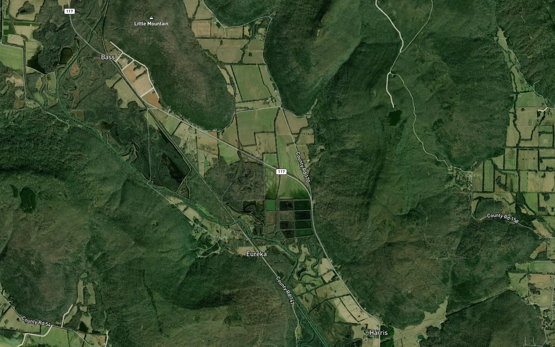 Satellite map of the Talley Ditch