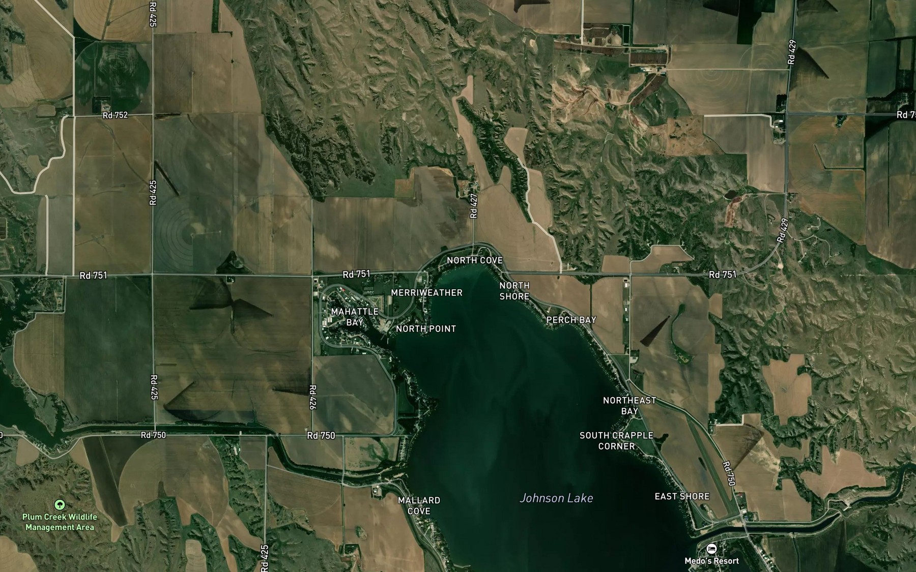 Satellite map of the North Cove