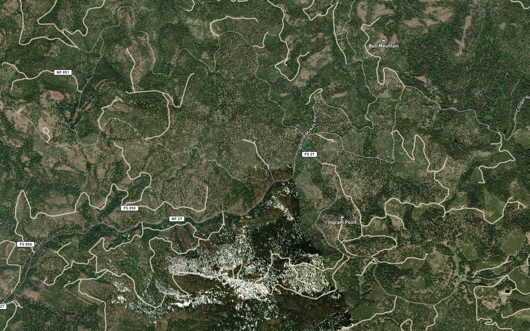 Satellite map of the Hunt Spring