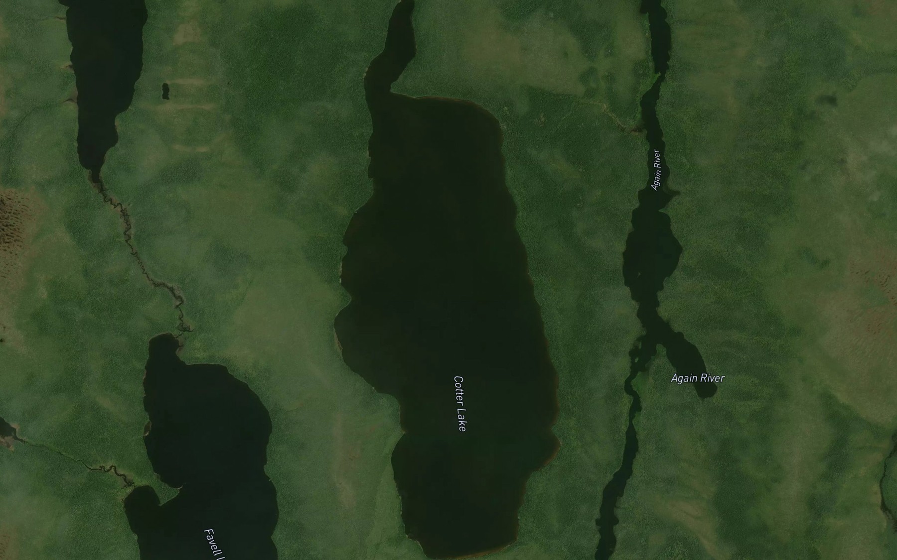 Satellite map of the Cotter Lake