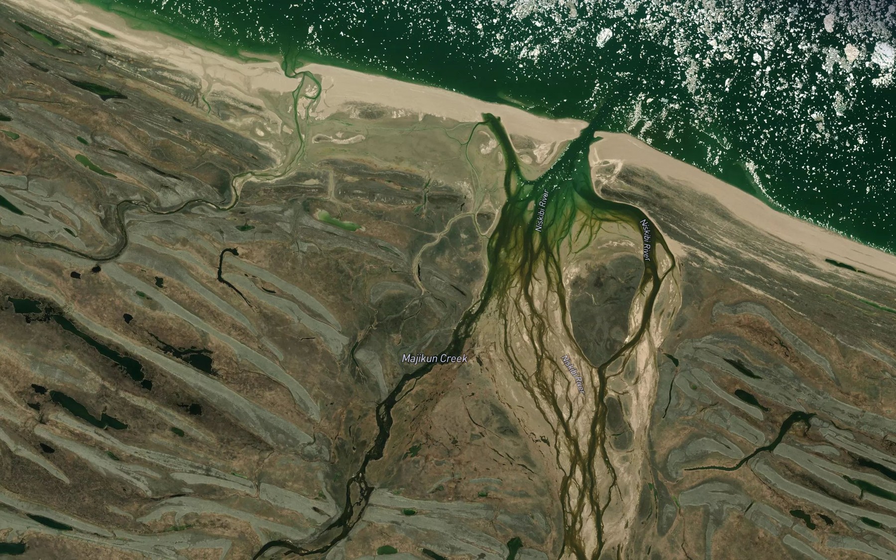 Satellite map of the Majikun Creek