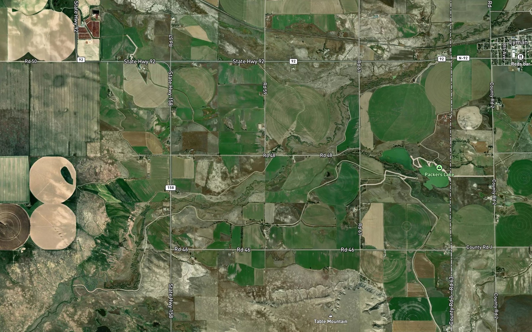 Satellite map of the North Horse Creek Lateral