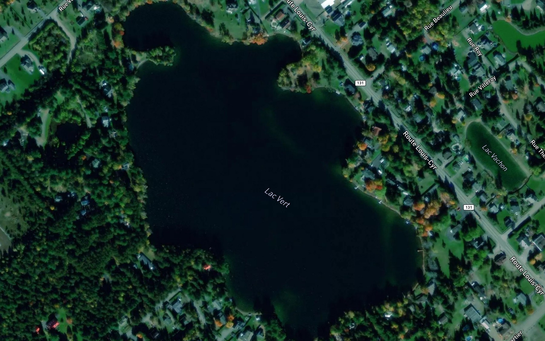Satellite map of the Lac Vert