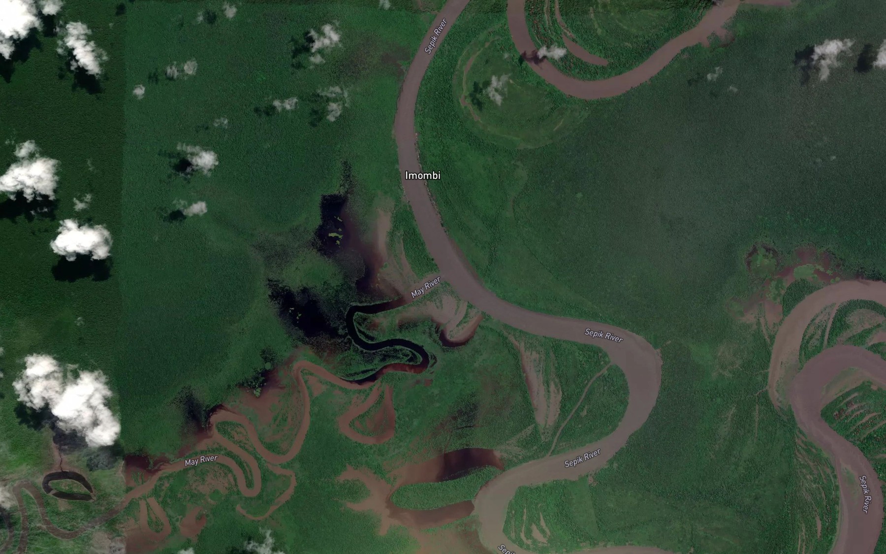 Satellite map of the May River