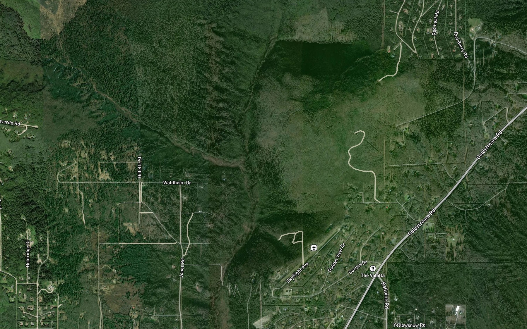 Satellite map of the Windy Creek