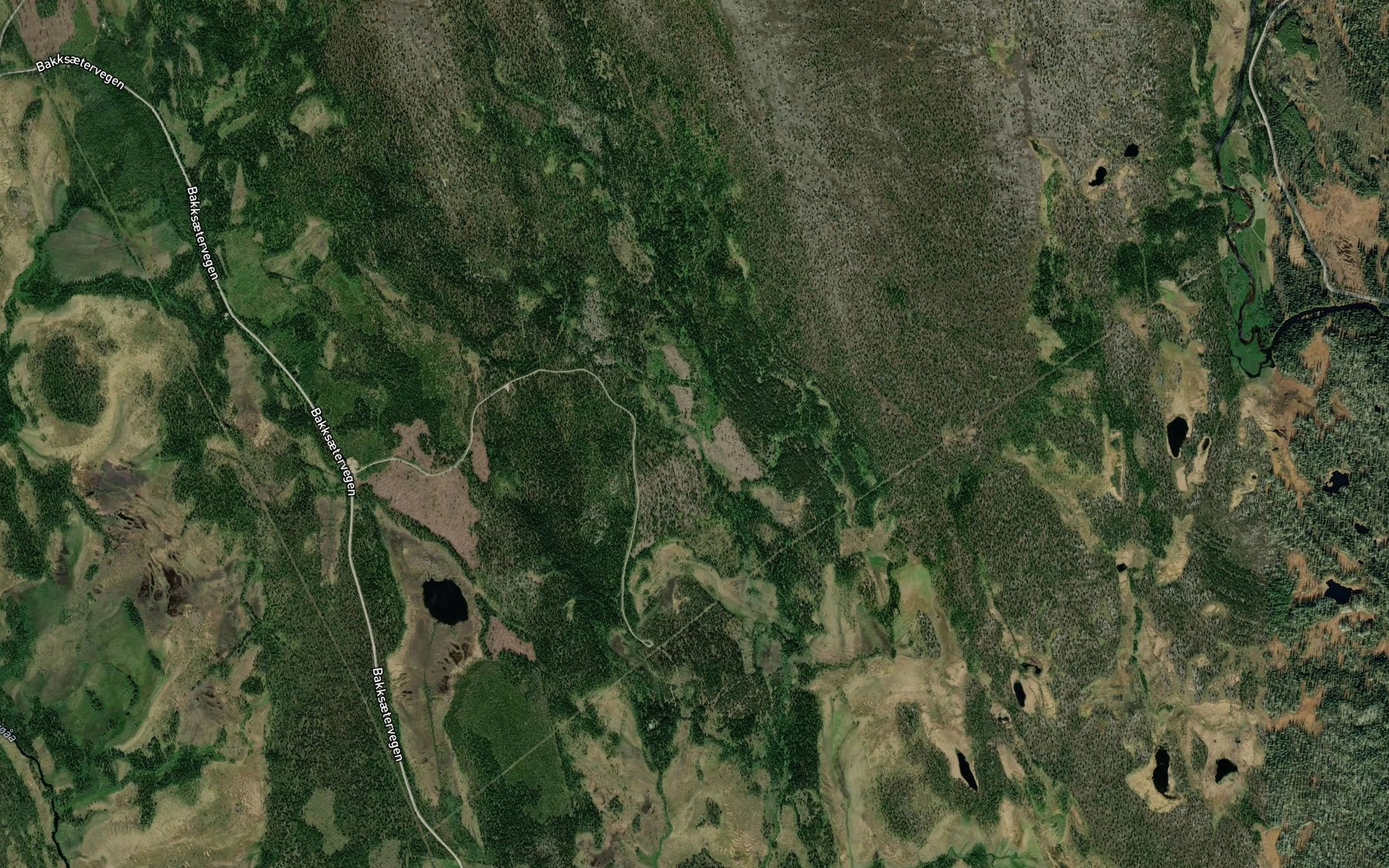 Satellite map of the Styggbekken