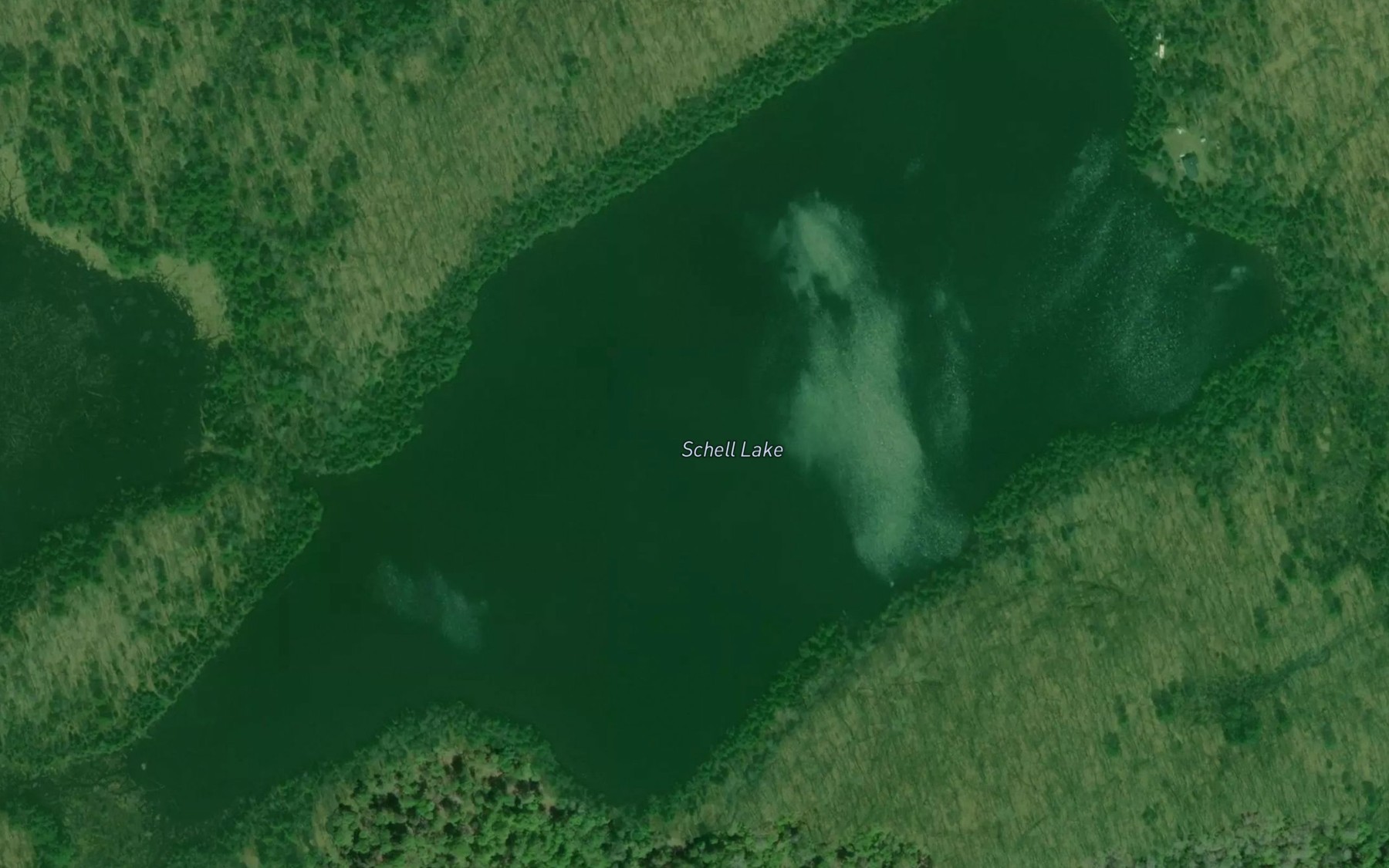 Satellite map of the Schell Lake