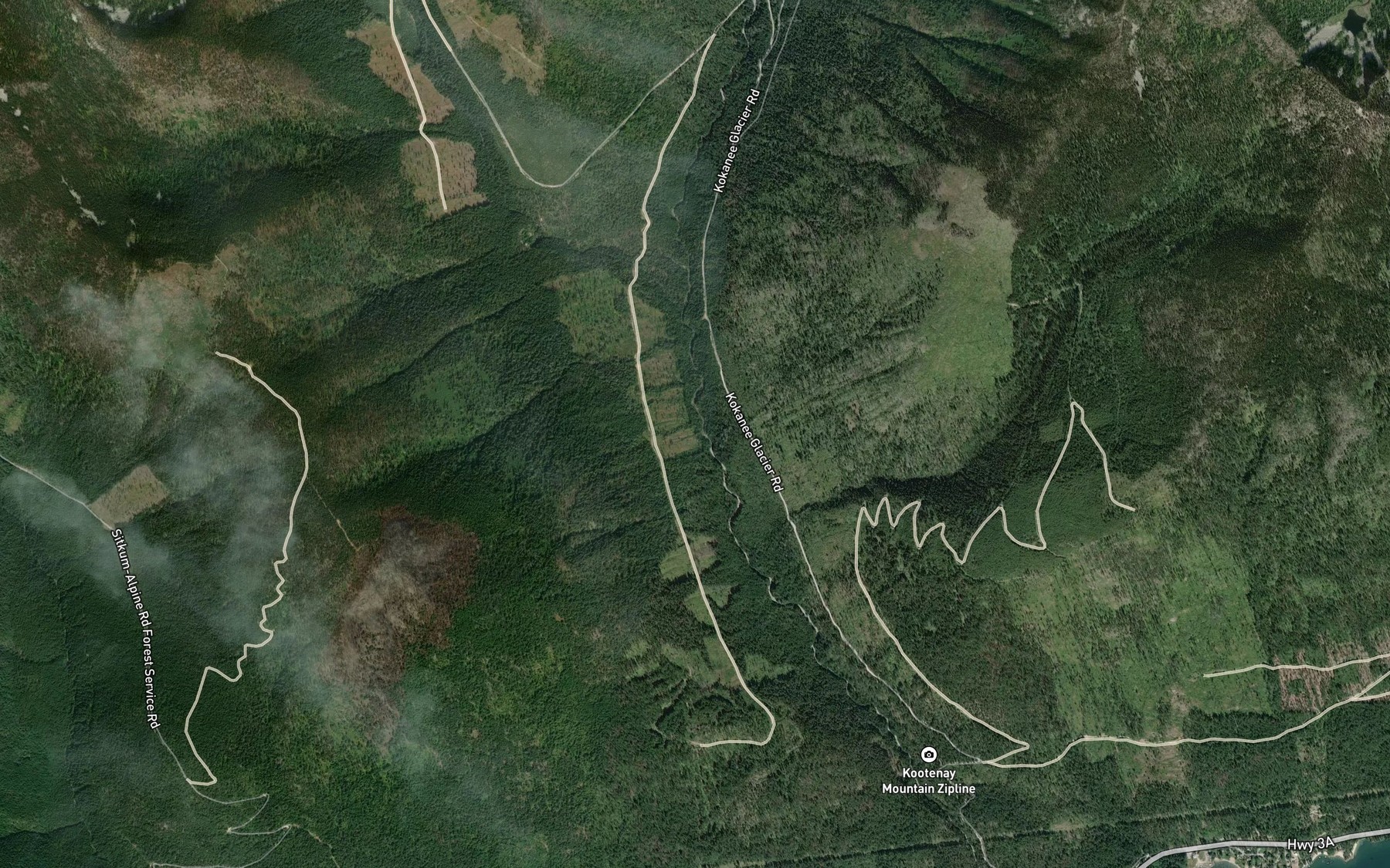 Satellite map of the Busk Creek