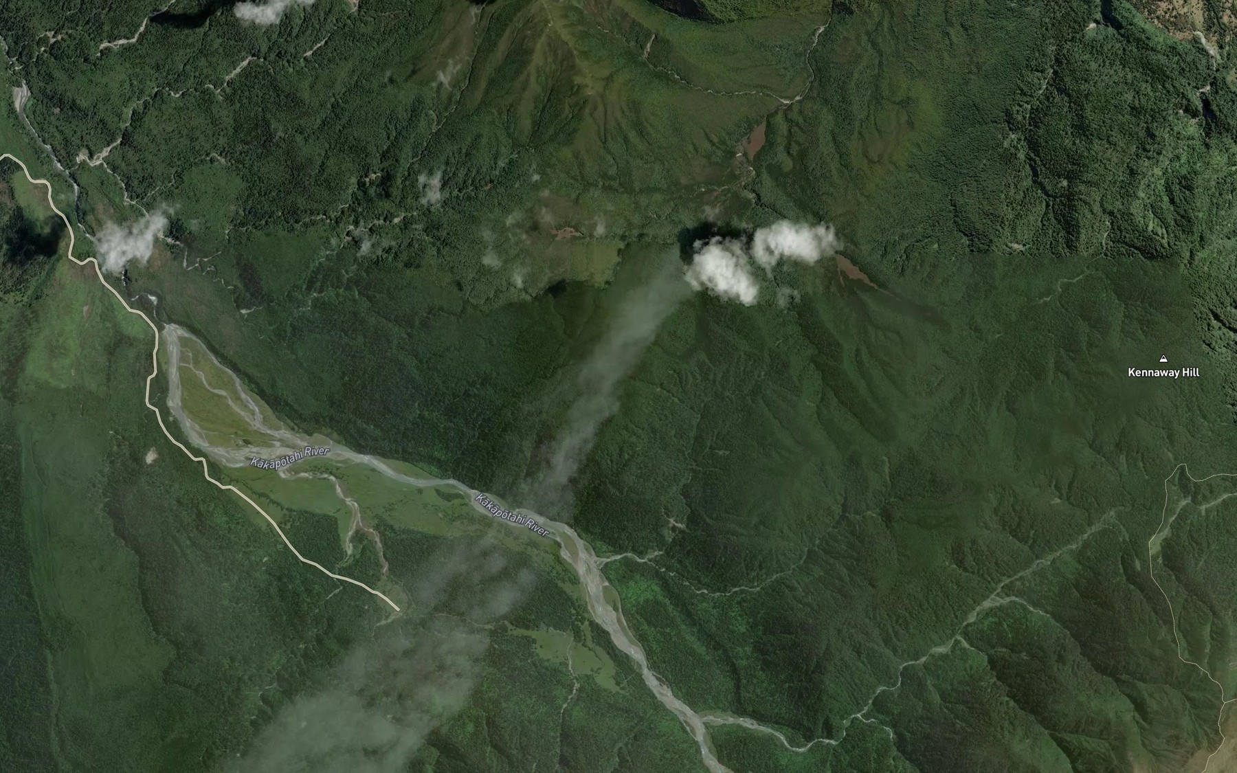 Satellite map of the Ultima Creek