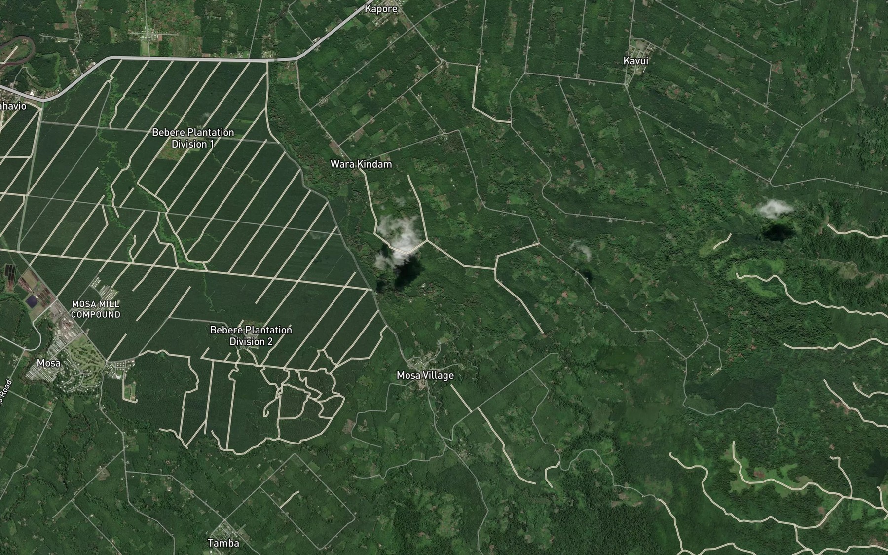 Satellite map of the Kukupi Creek