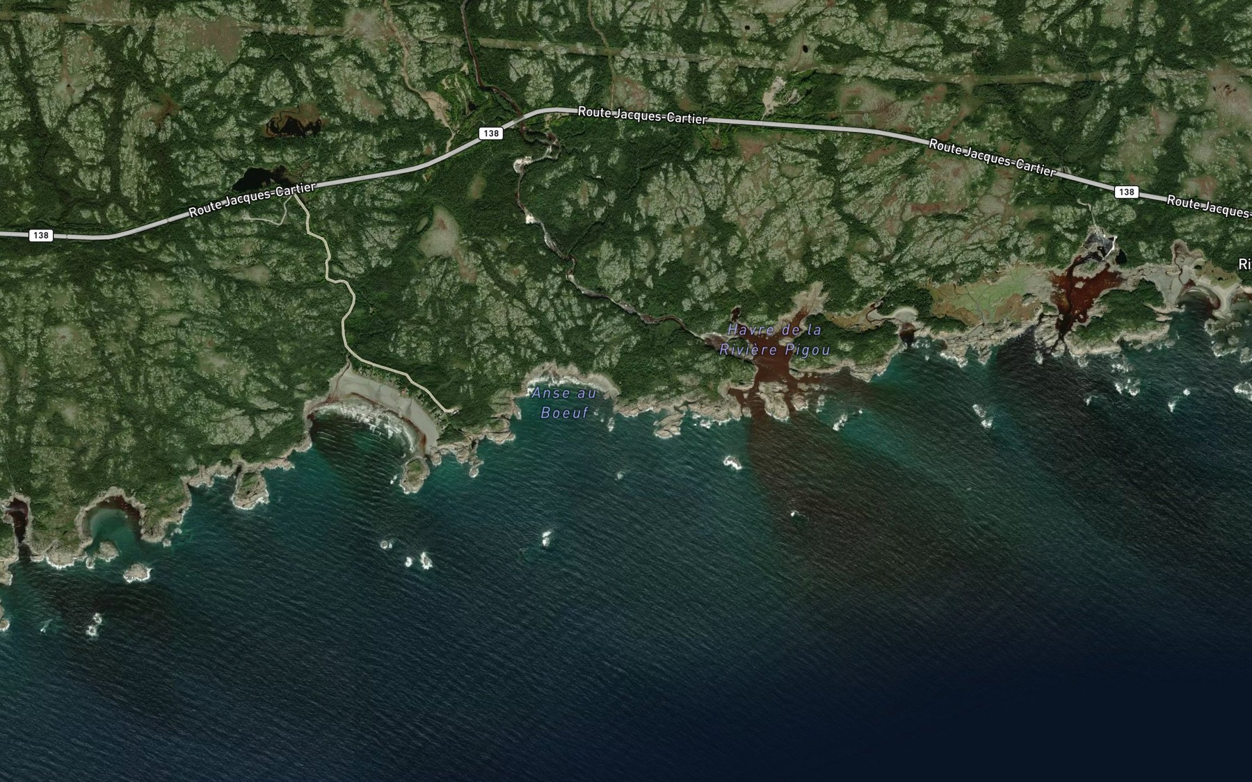 Satellite map of the Anse au Boeuf