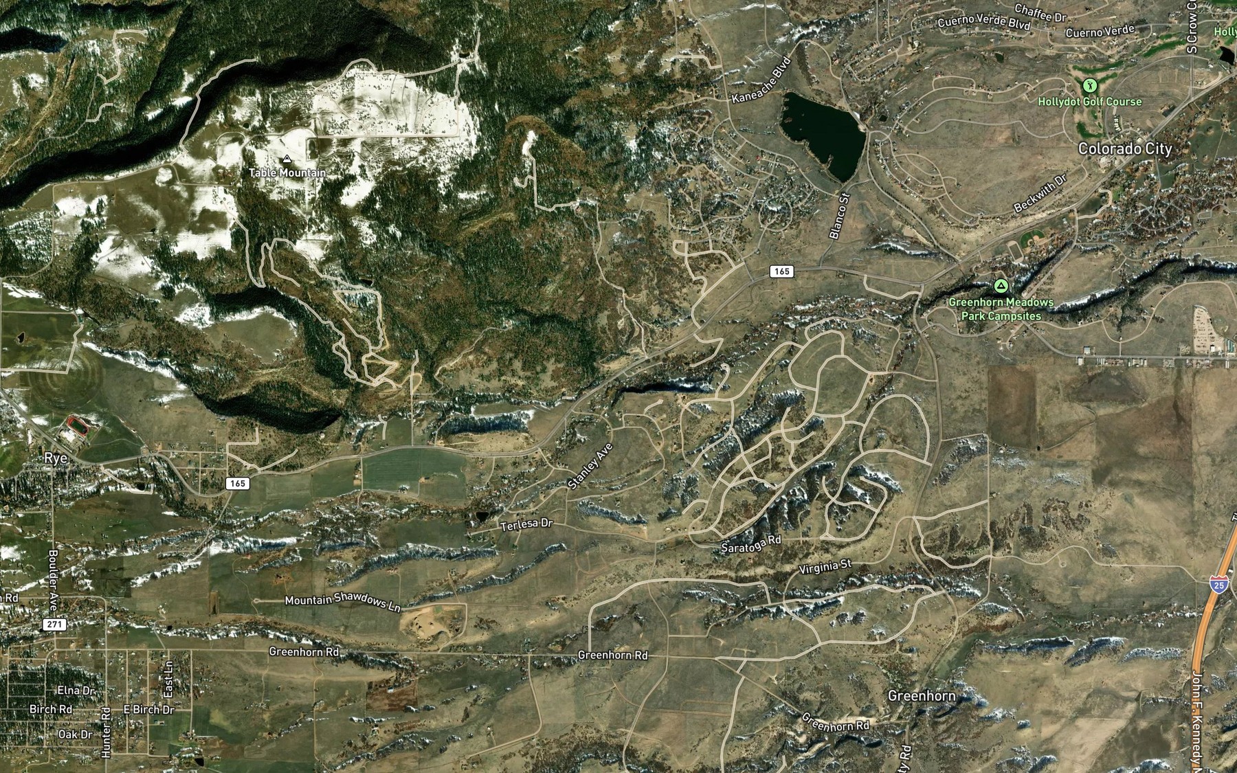 Satellite map of the Cold Spring Creek