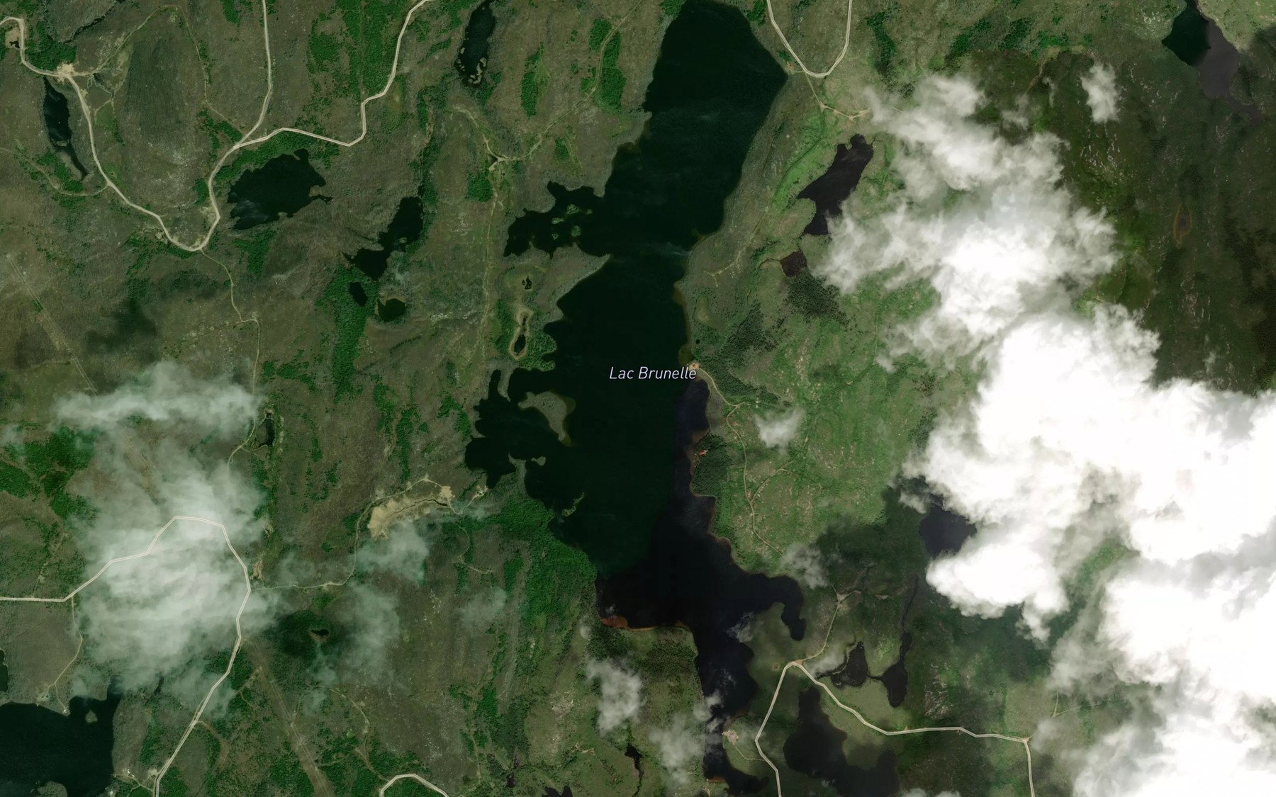 Satellite map of the Lac Brunelle