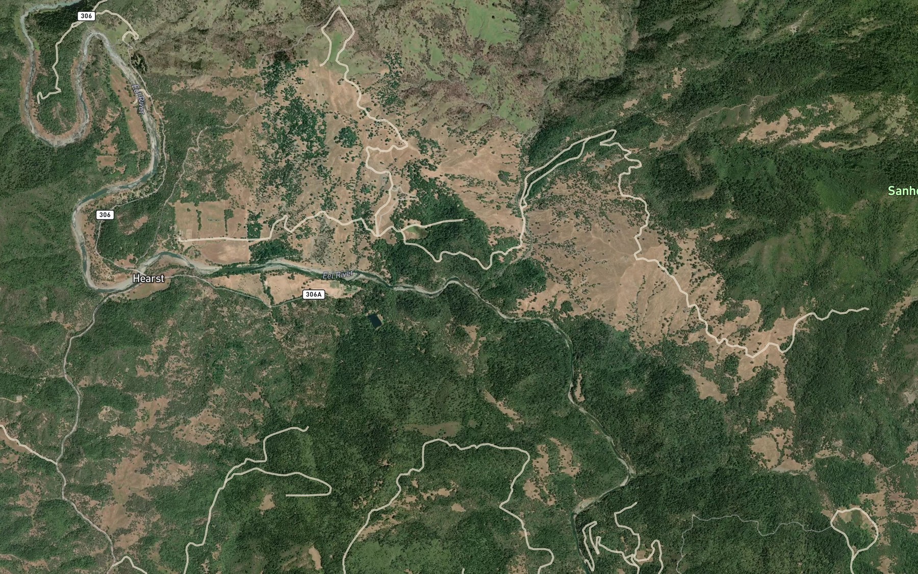 Satellite map of the Garcia Creek
