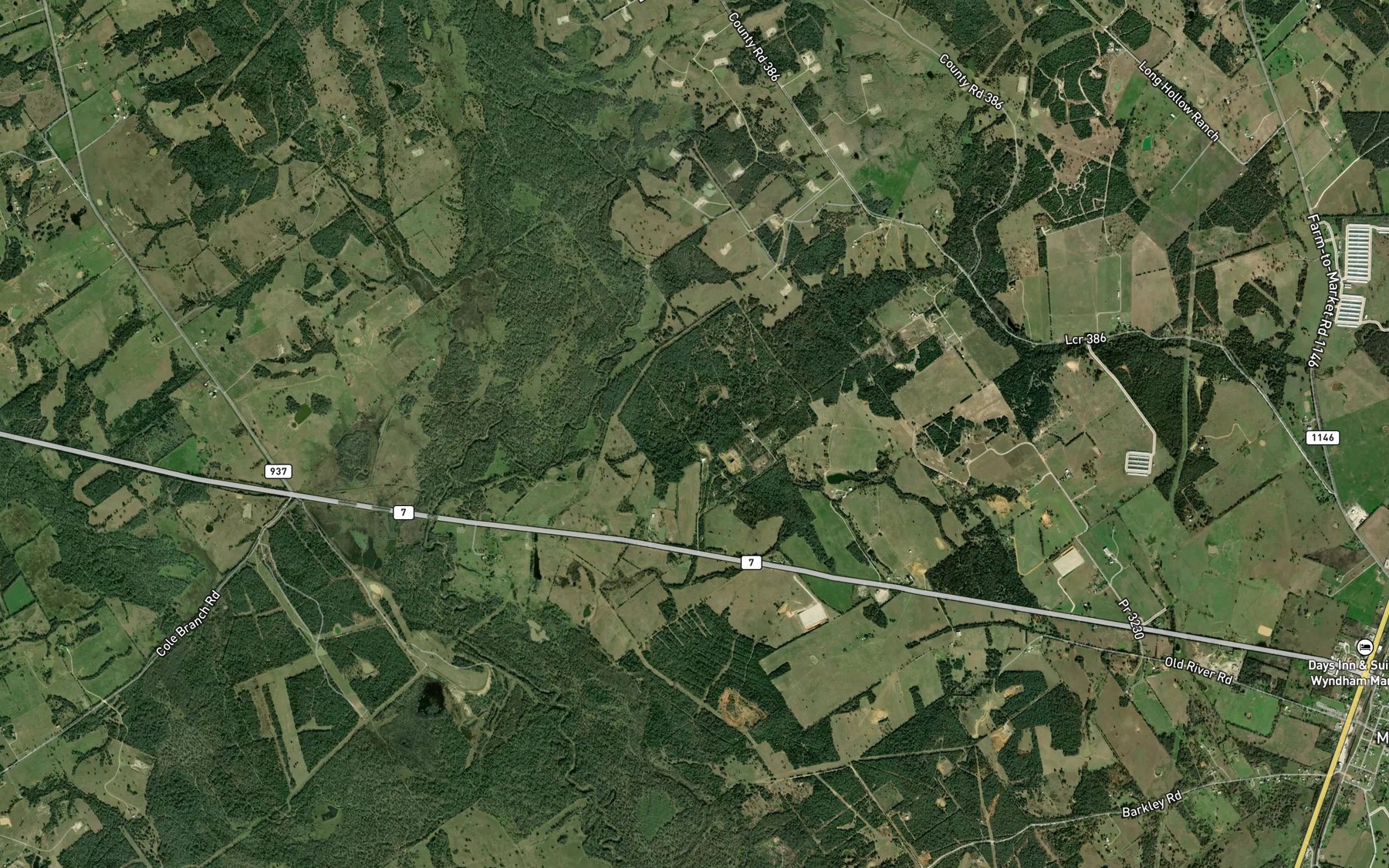 Satellite map of the Paddy Branch