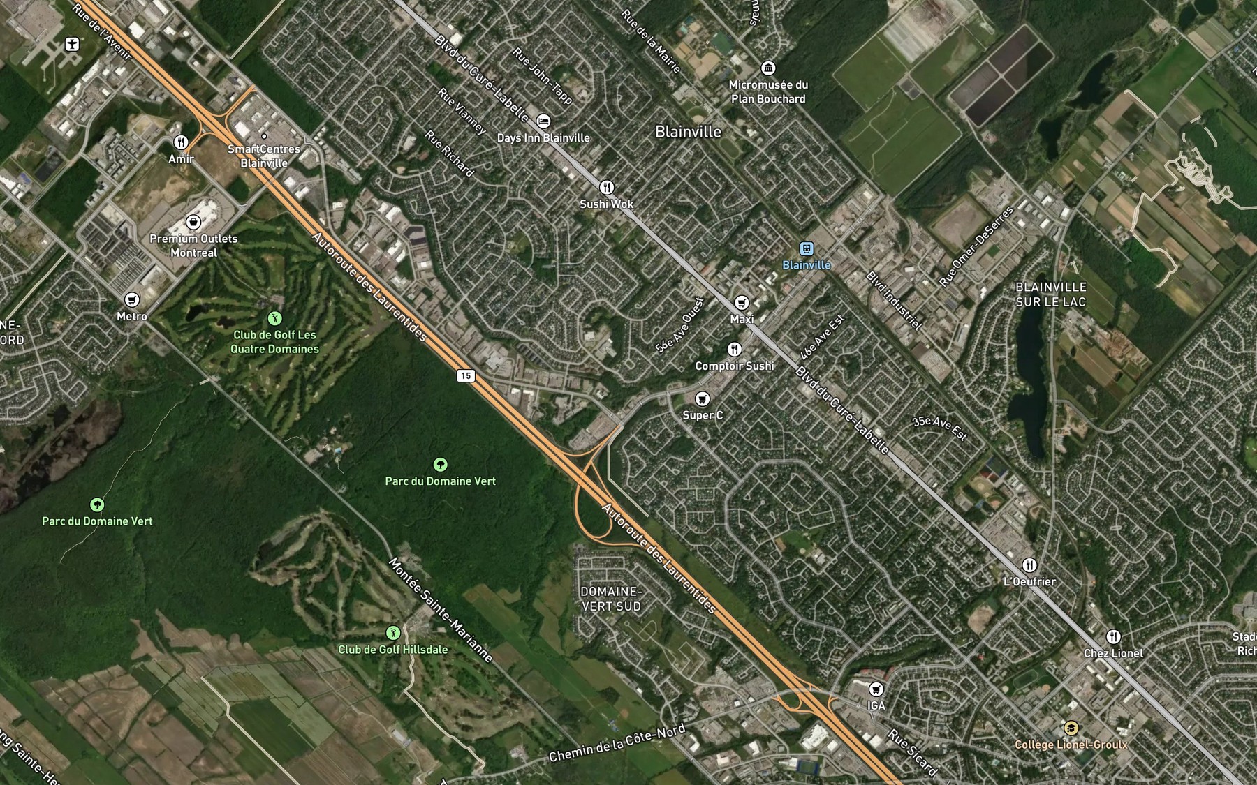 Satellite map of the Ruisseau Jasmin
