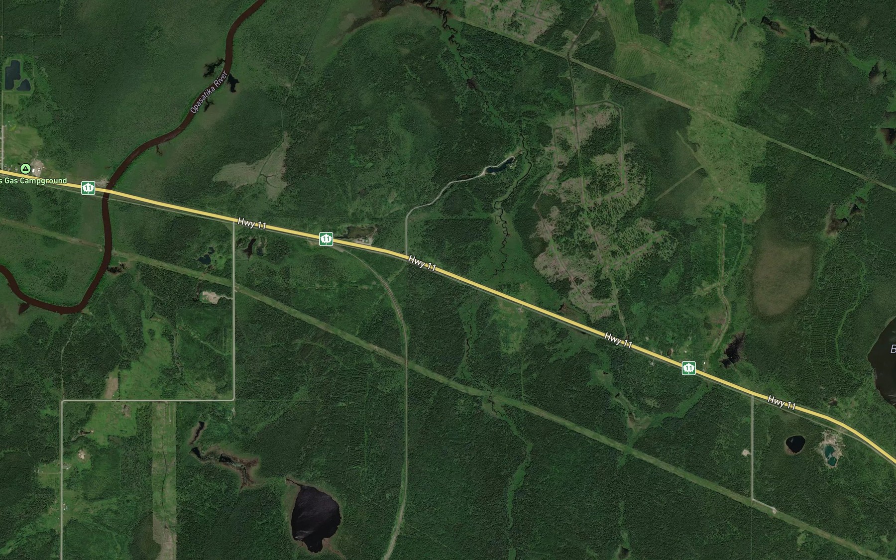 Satellite map of the Duclos Creek