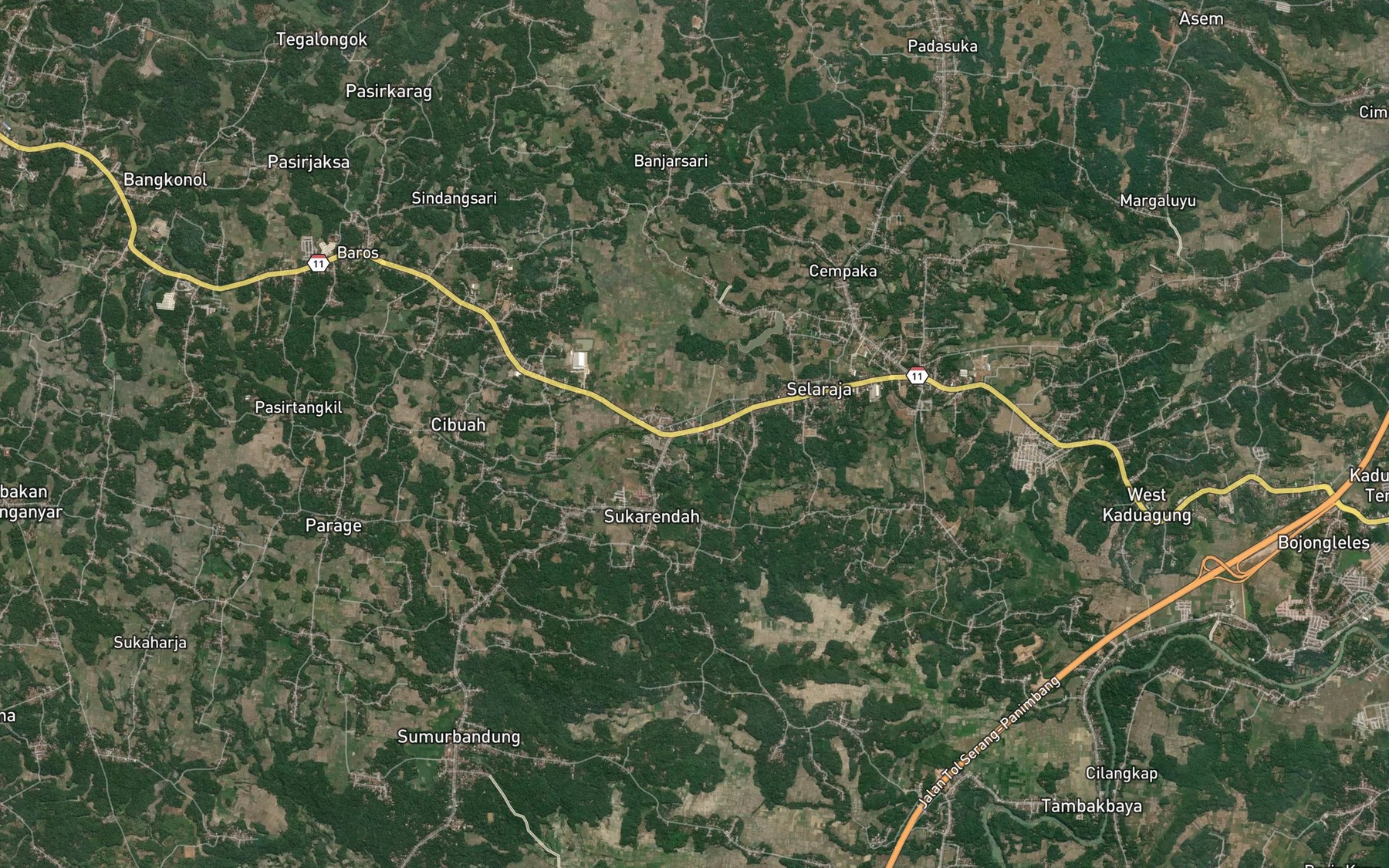 Satellite map of the Ci Buah