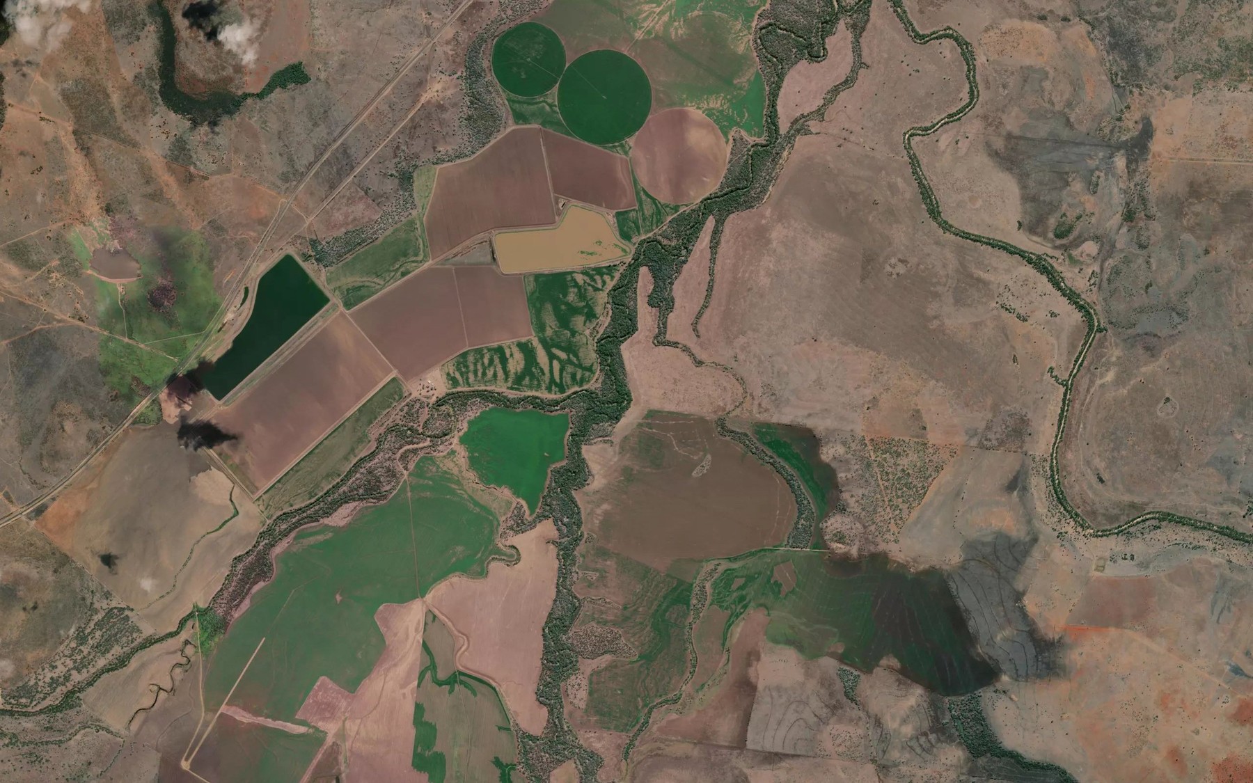 Satellite map of the Meteor Creek