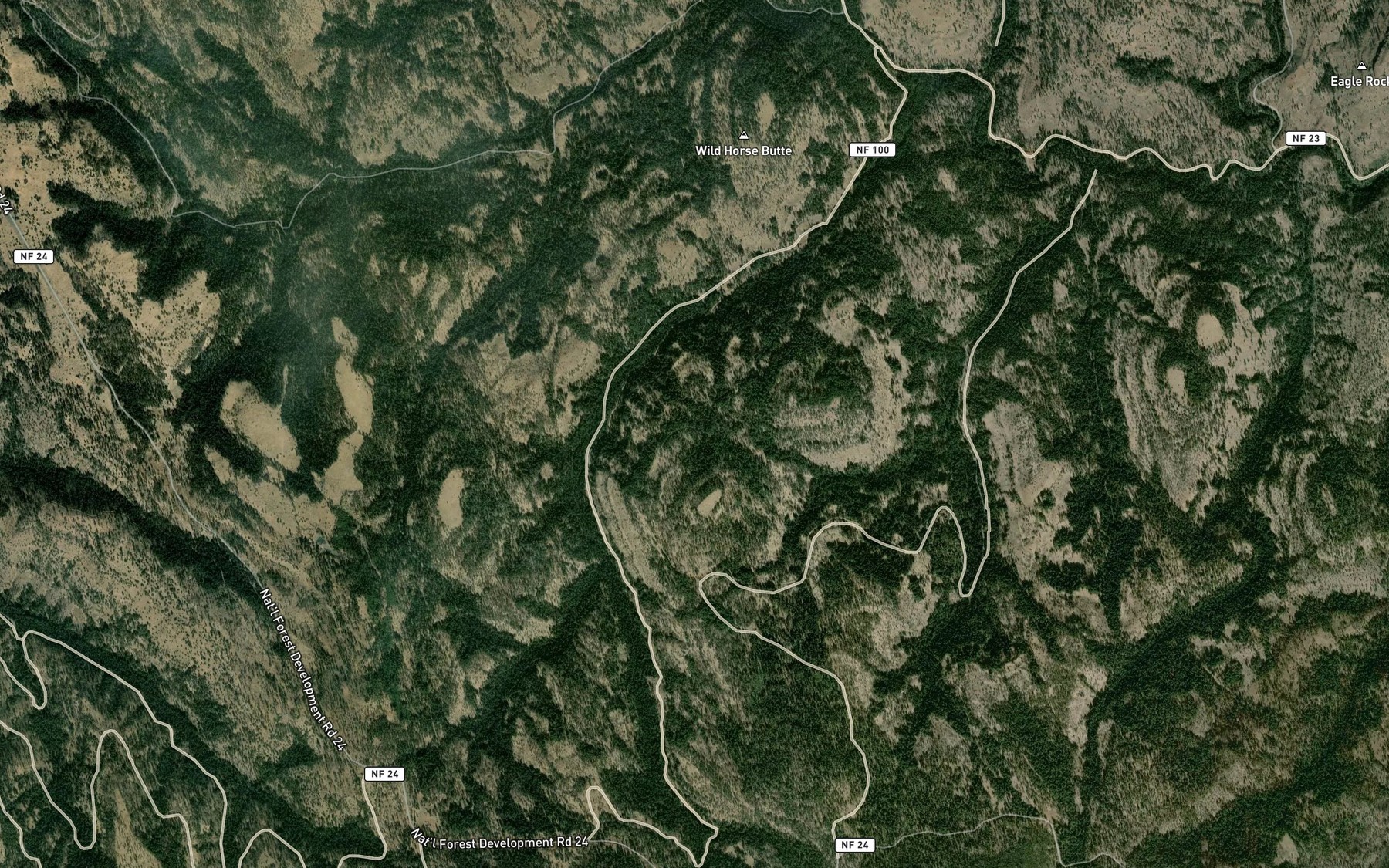 Satellite map of the Brown Spring