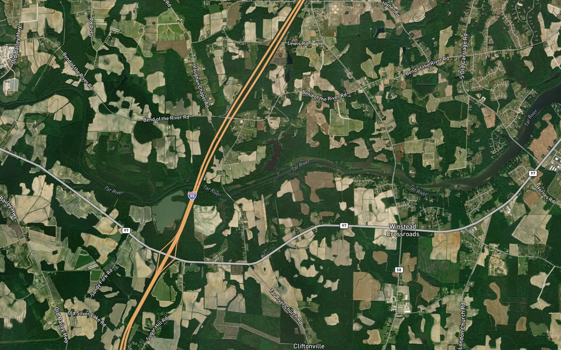 Satellite map of the Jacob Branch
