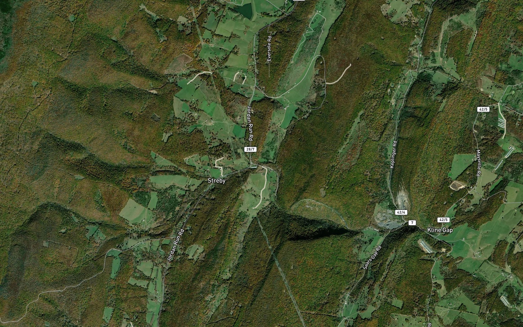 Satellite map of the Big Star Run