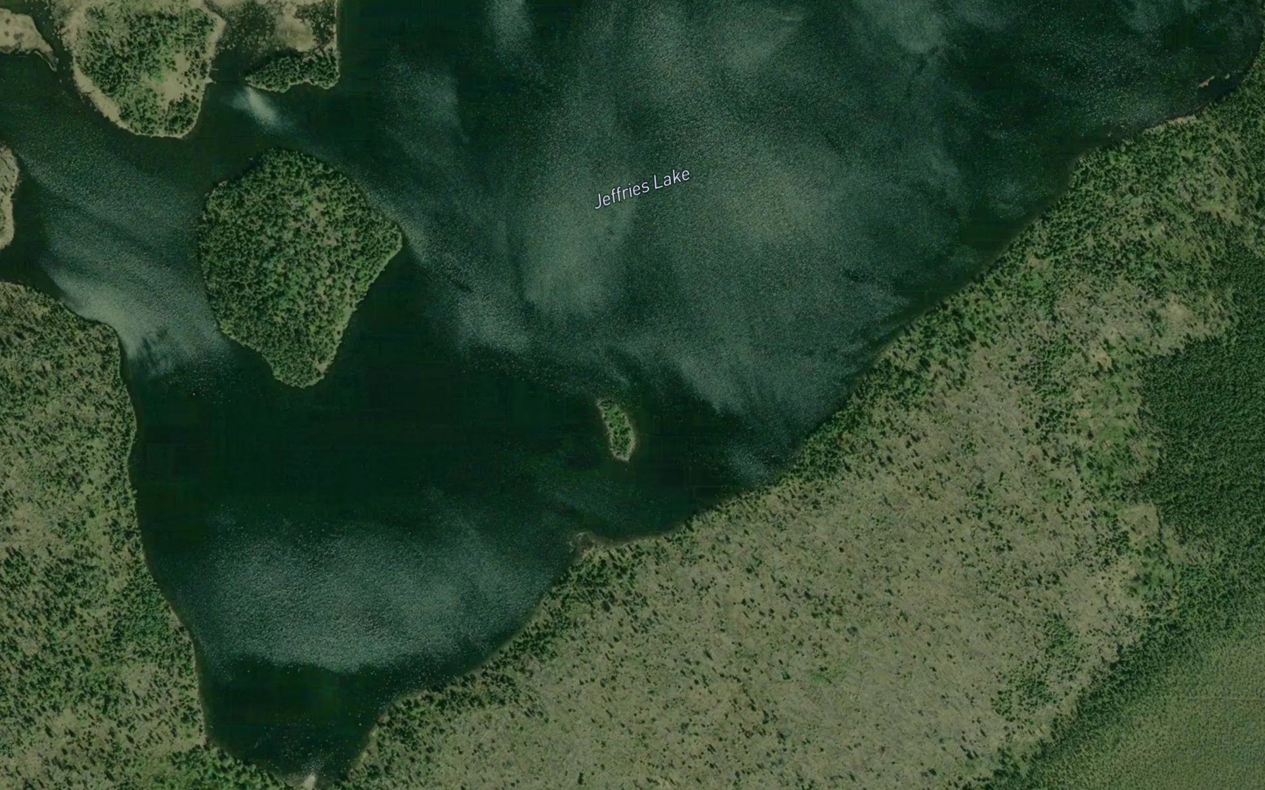 Satellite map of the Jeffries Lake