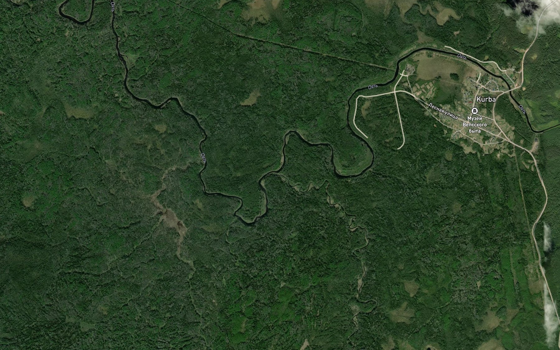 Satellite map of the Verkhnyaya Kurba