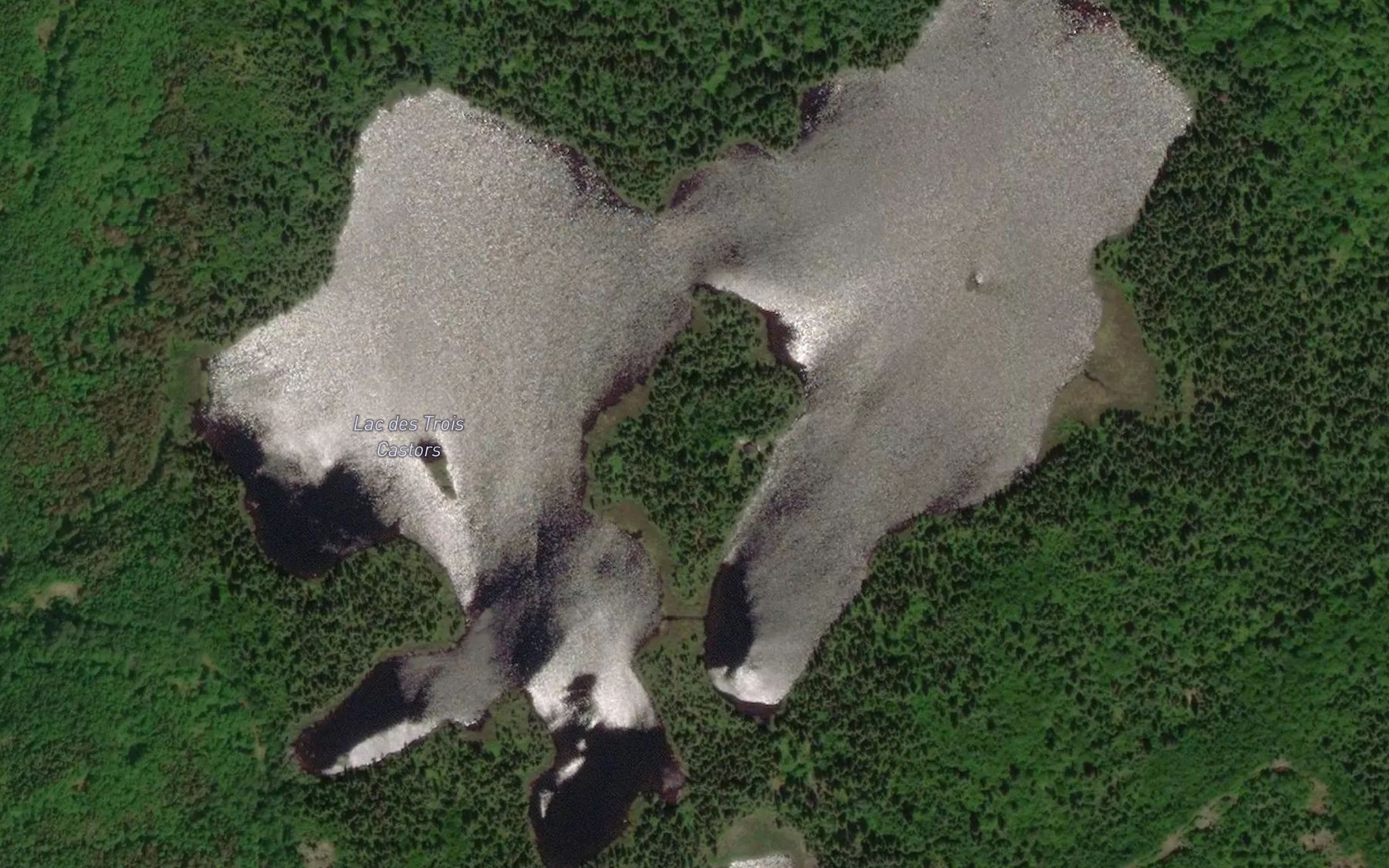 Satellite map of the Lac des Trois Castors