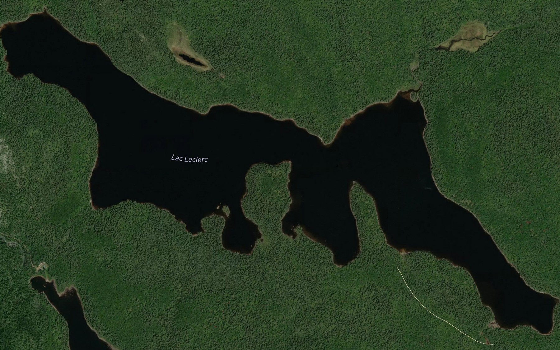 Satellite map of the Lac Leclerc