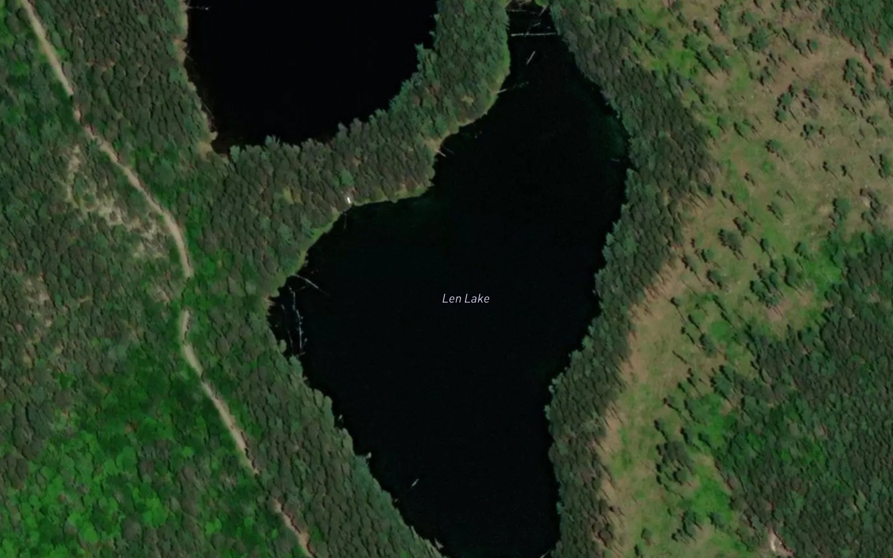 Satellite map of the Len Lake