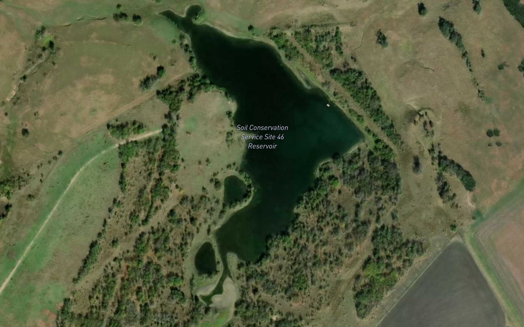 Satellite map of the Soil Conservation Service Site 46 Reservoir