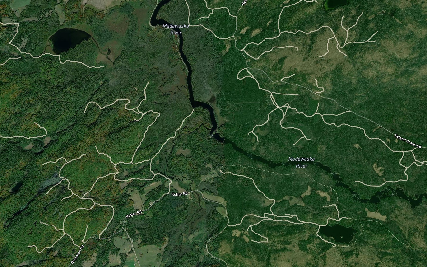 Satellite map of the Island Rapids