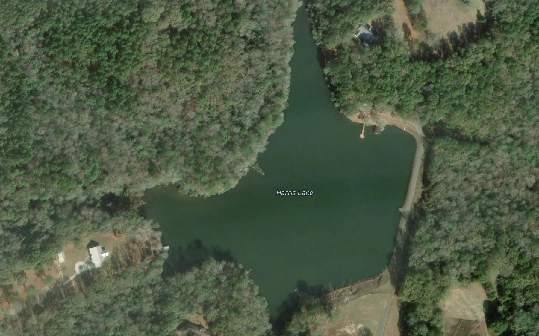 Satellite map of the Harris Lake