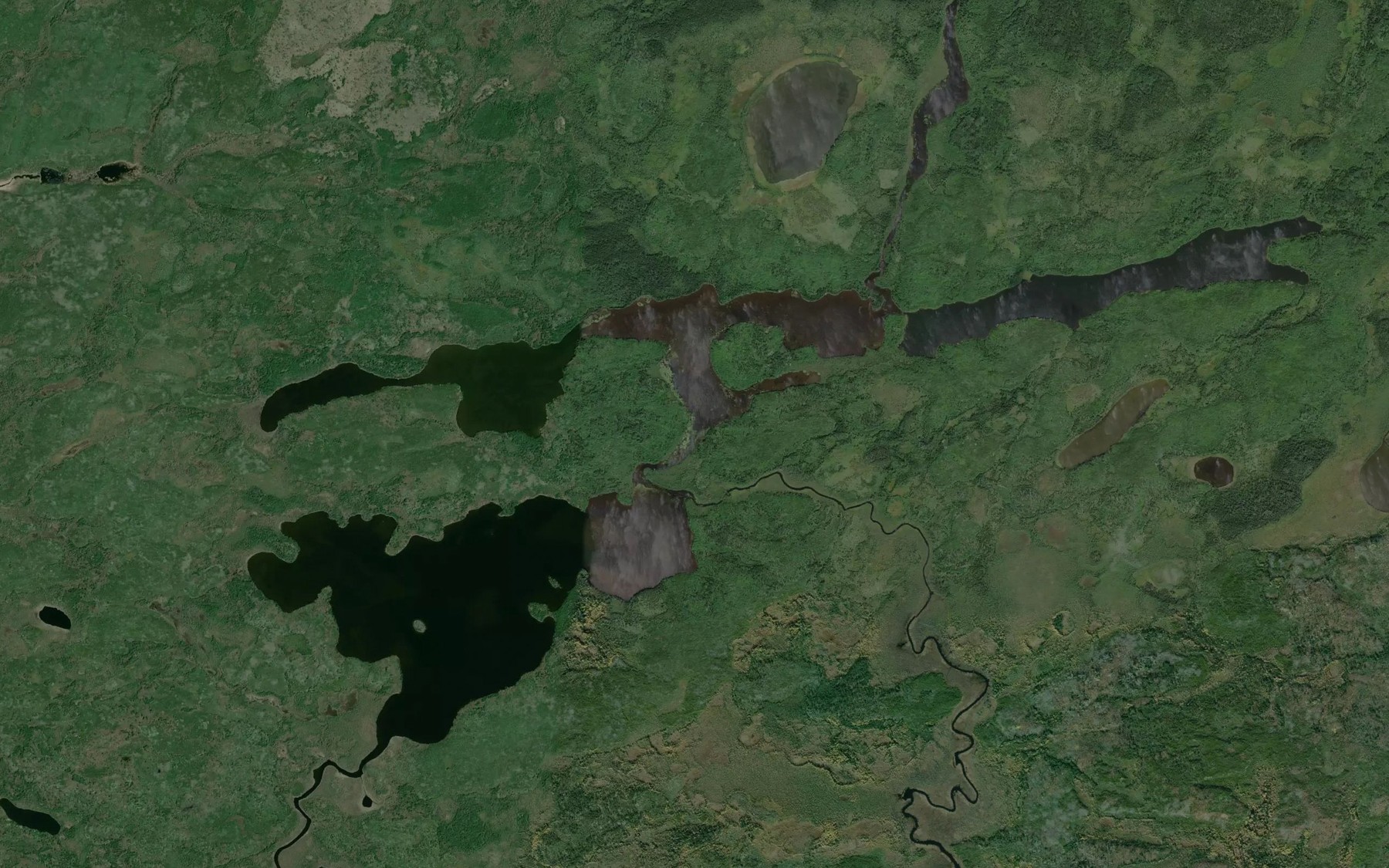 Satellite map of the Omintawaywinik Lakes