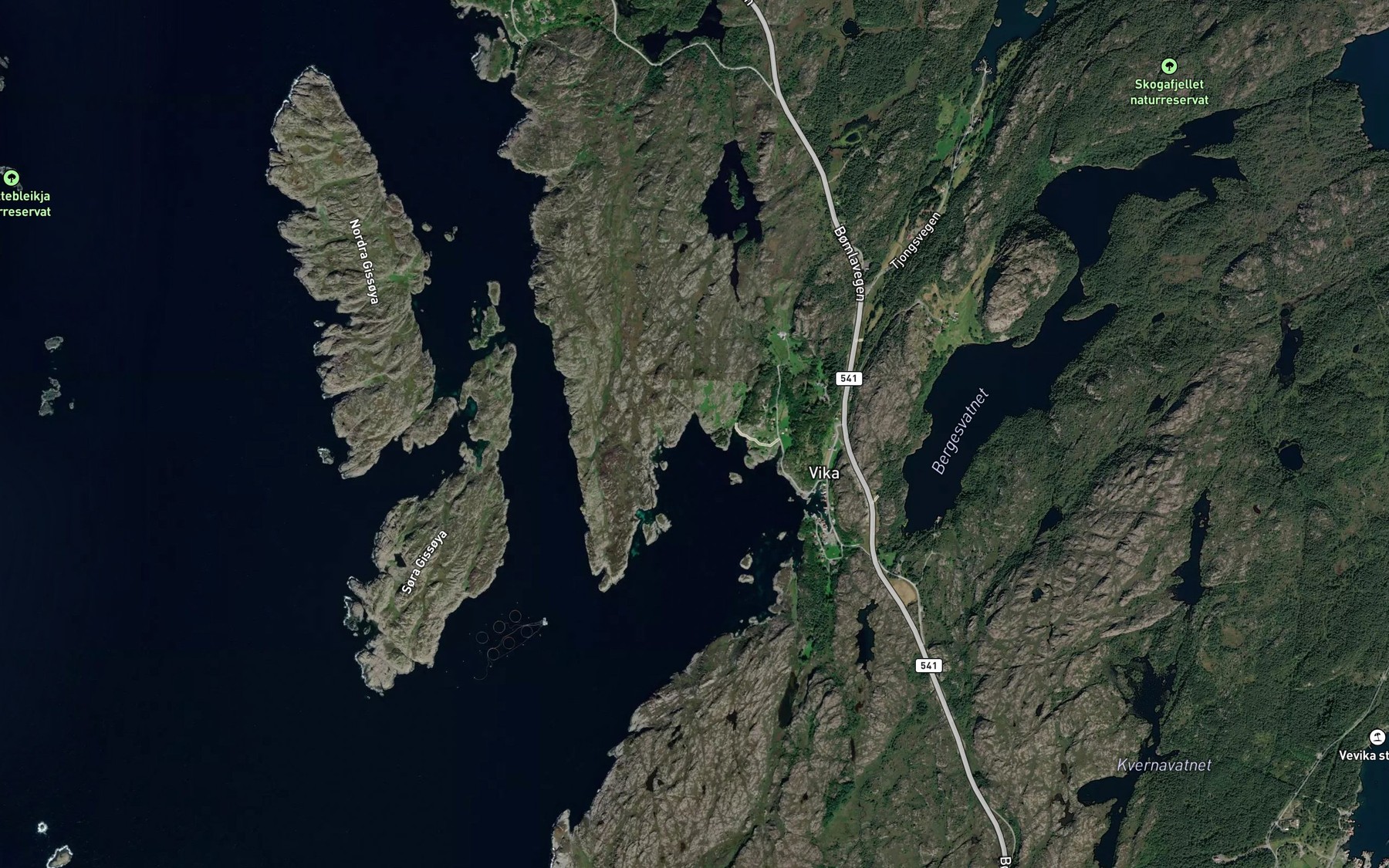 Satellite map of the Juvika
