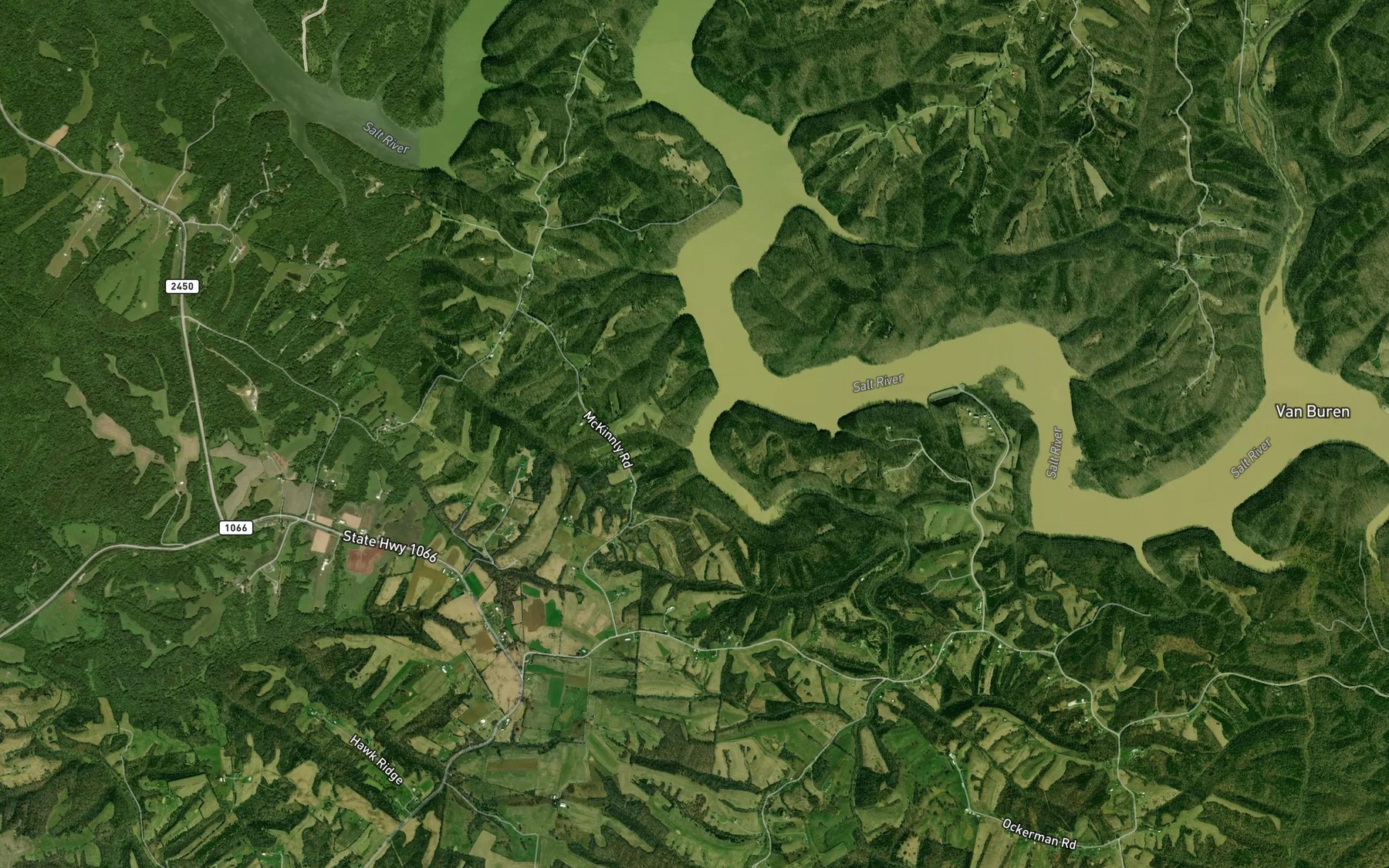 Satellite map of the Timber Creek