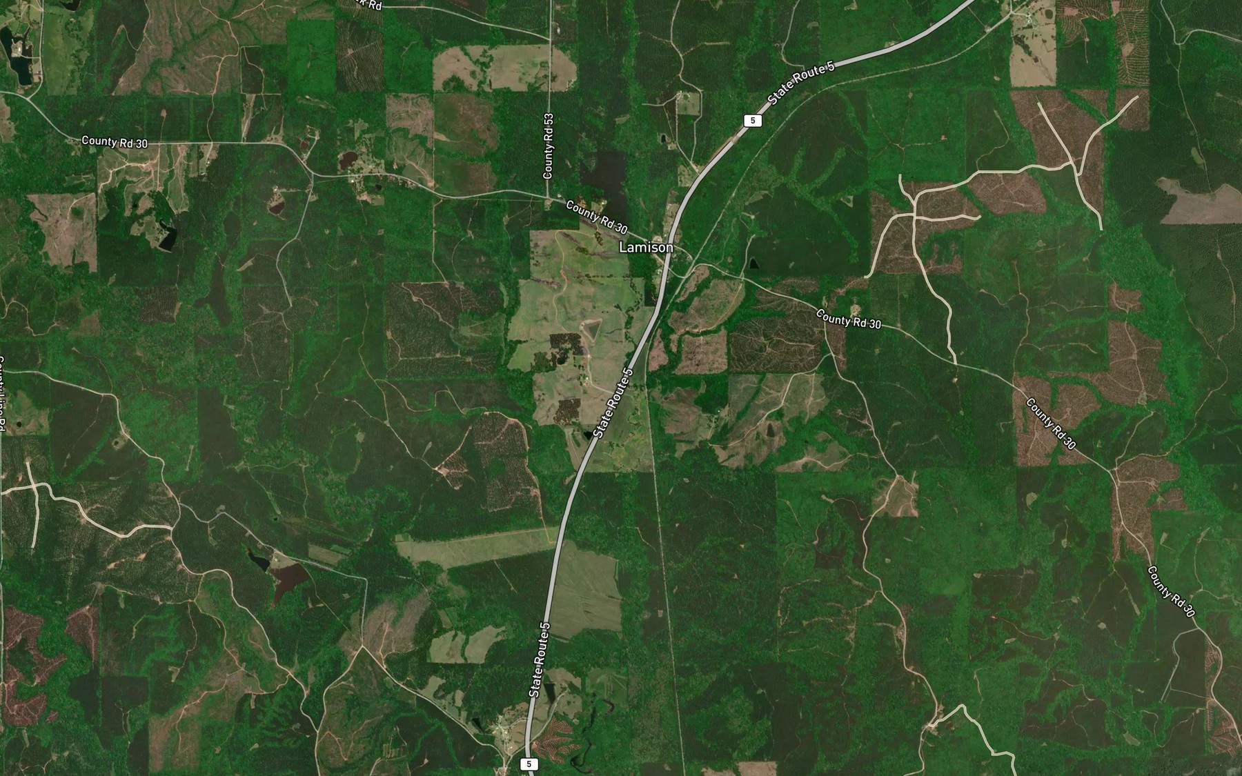 Satellite map of the Graham Creek