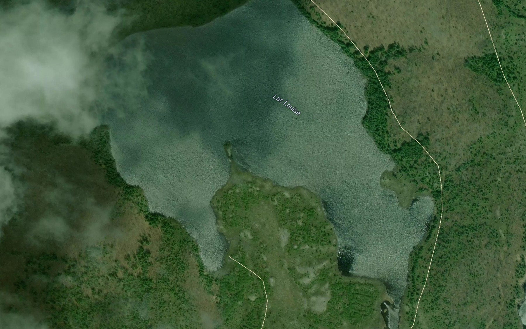 Satellite map of the Lac Louise
