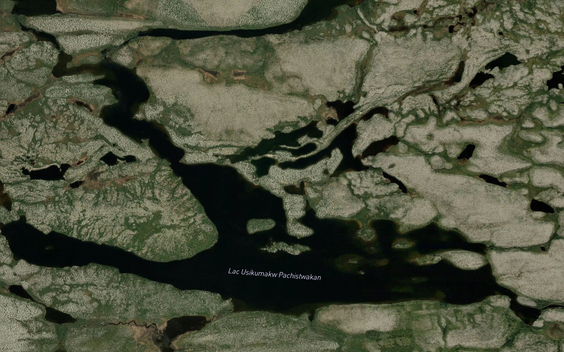 Satellite map of the Lac Usikumakw Pachistwakan