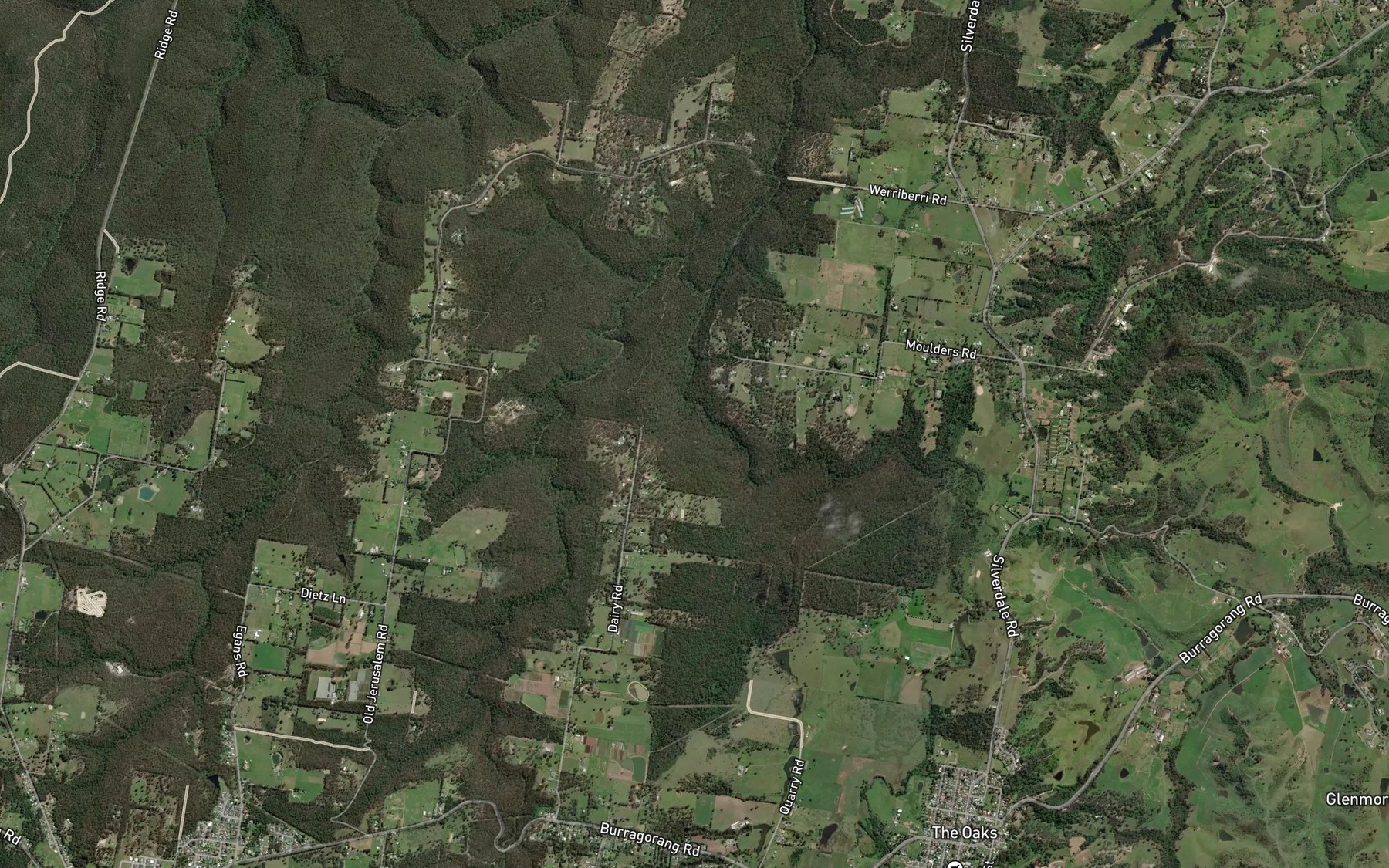 Satellite map of the Back Creek